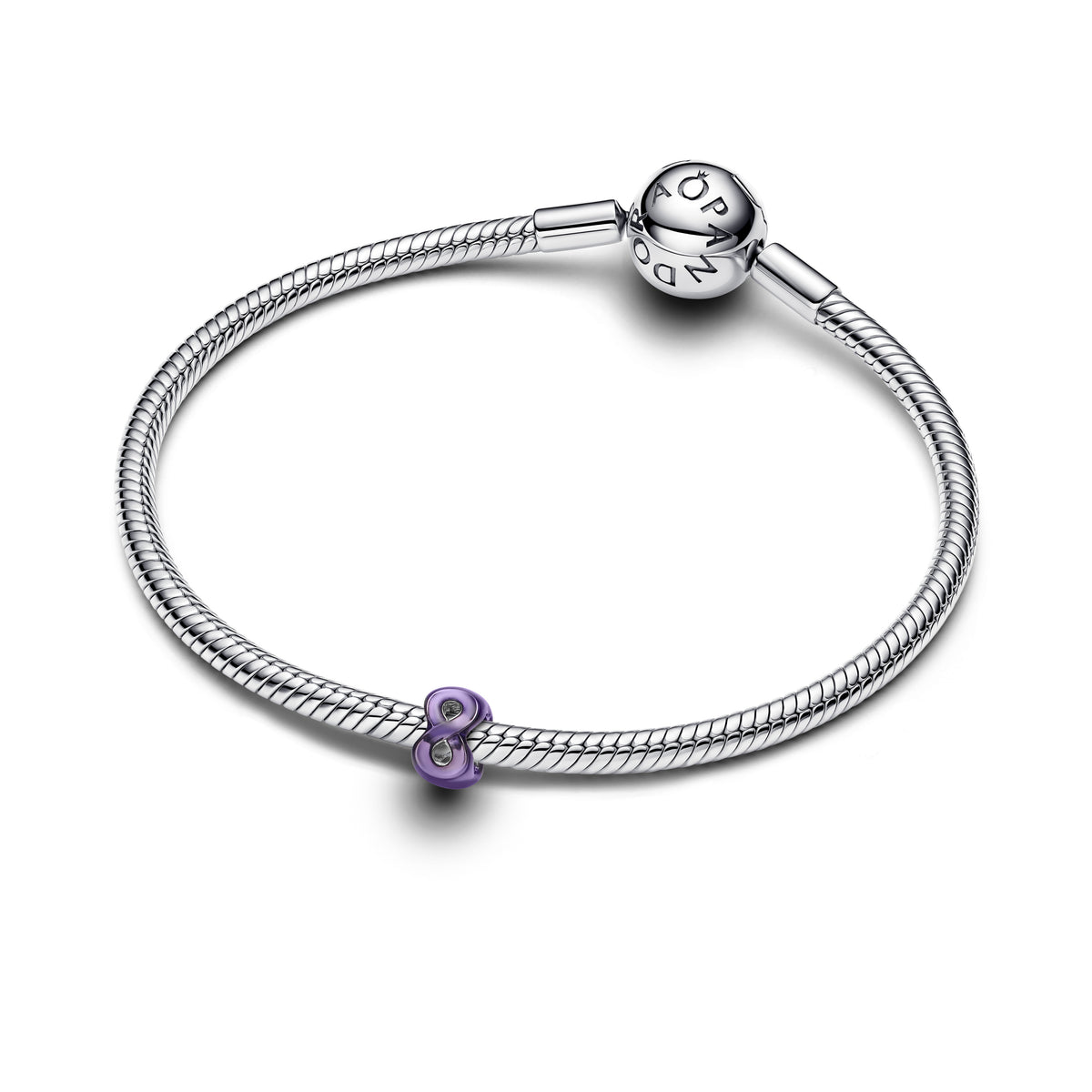 Infinity Sterling Silver Mini Charm With Purple Enamel