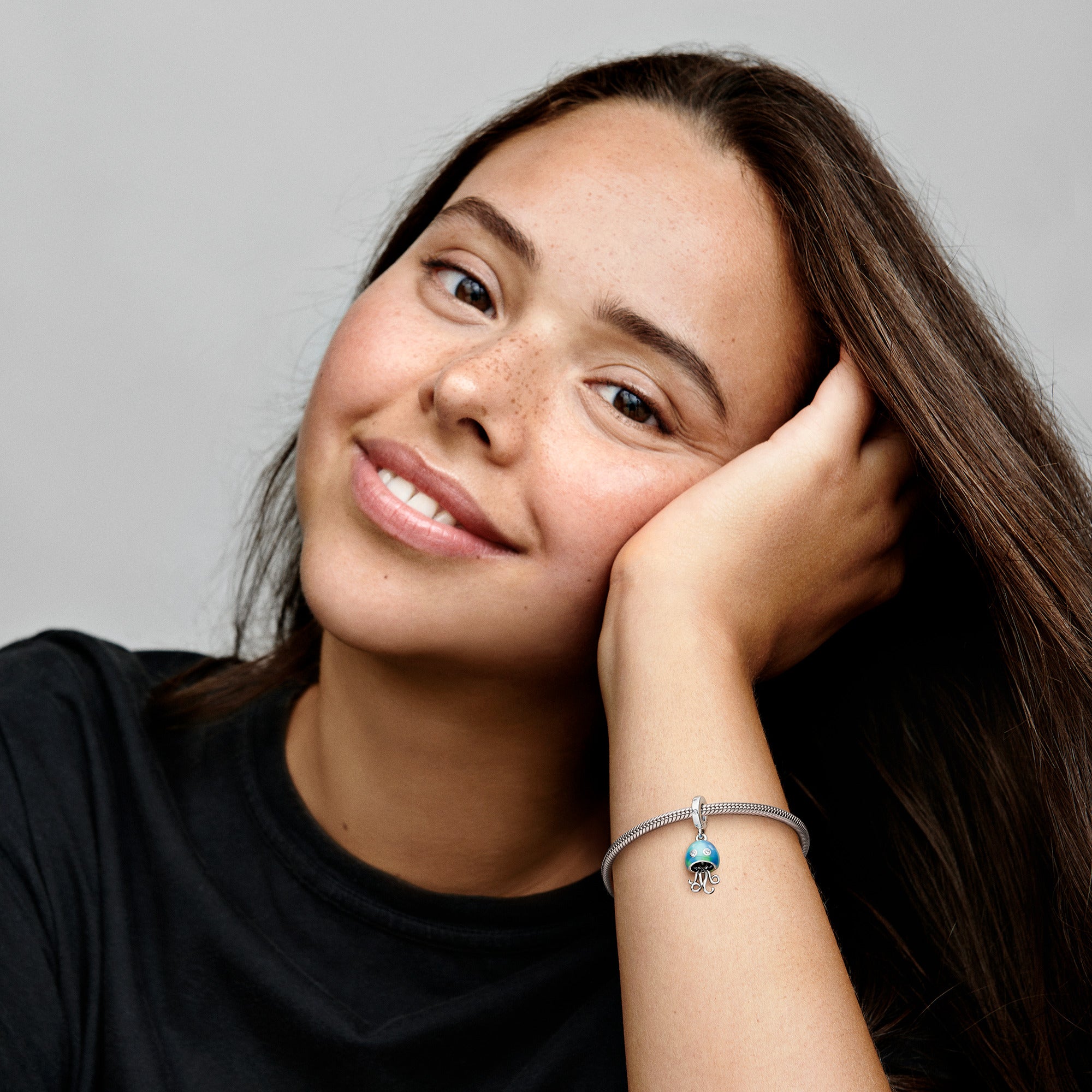 Jellyfish Sterling Silver Dangle With Clear Cubic Zirconia And Color Changing Enamel