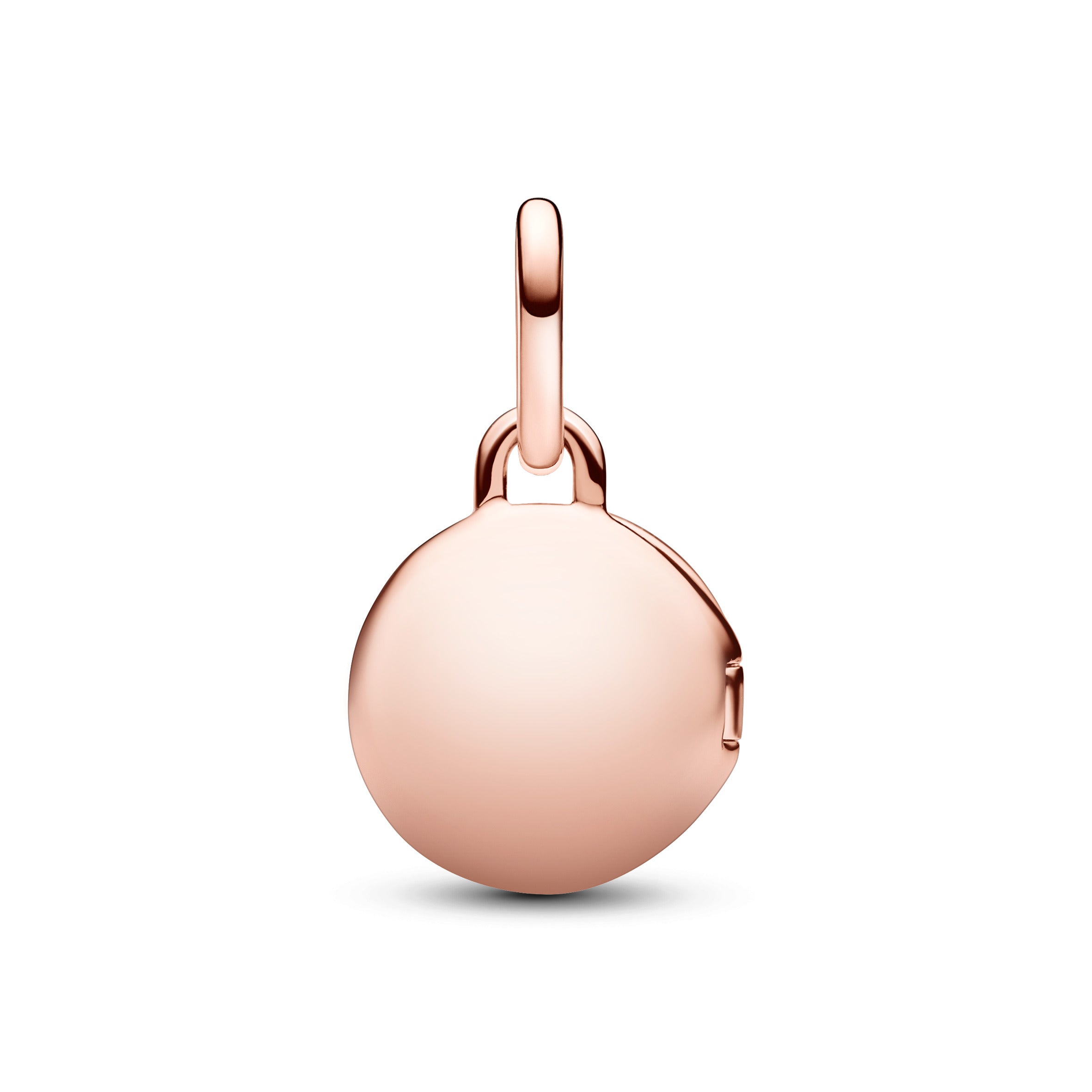 Key Hole Engravable Locket 14K Rose Gold-Plated Dangle With Clear Cubic Zirconia