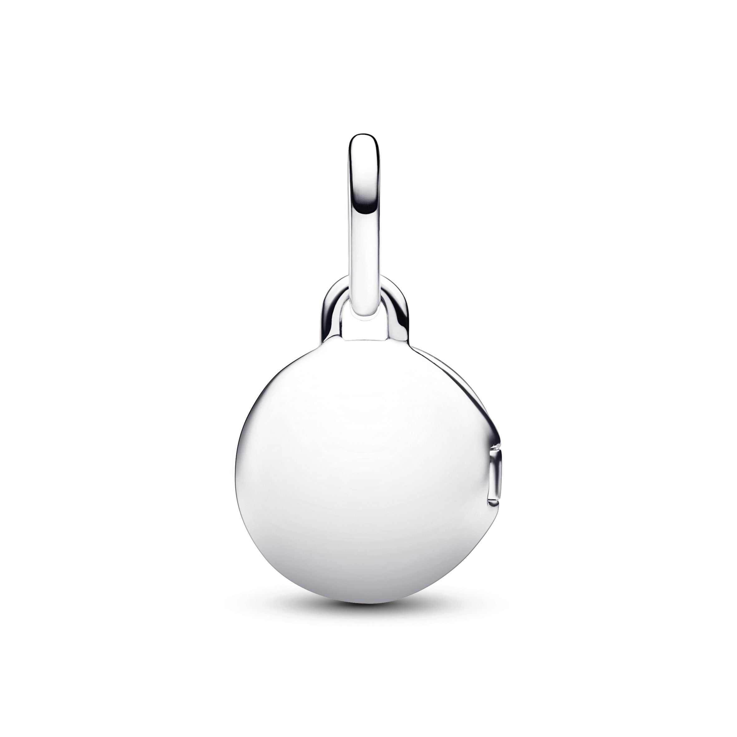 Key Hole Engravable Locket Sterling Silver Dangle With Clear Cubic Zirconia