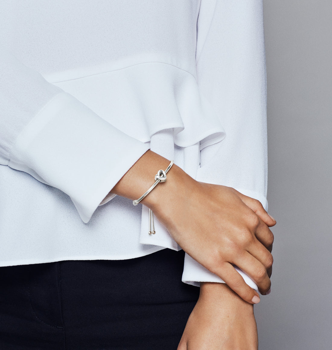 Knotted Heart Silver Charm