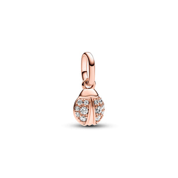 Ladybird 14K Rose Gold-Plated Mini Dangle With Clear Cubic Zirconia