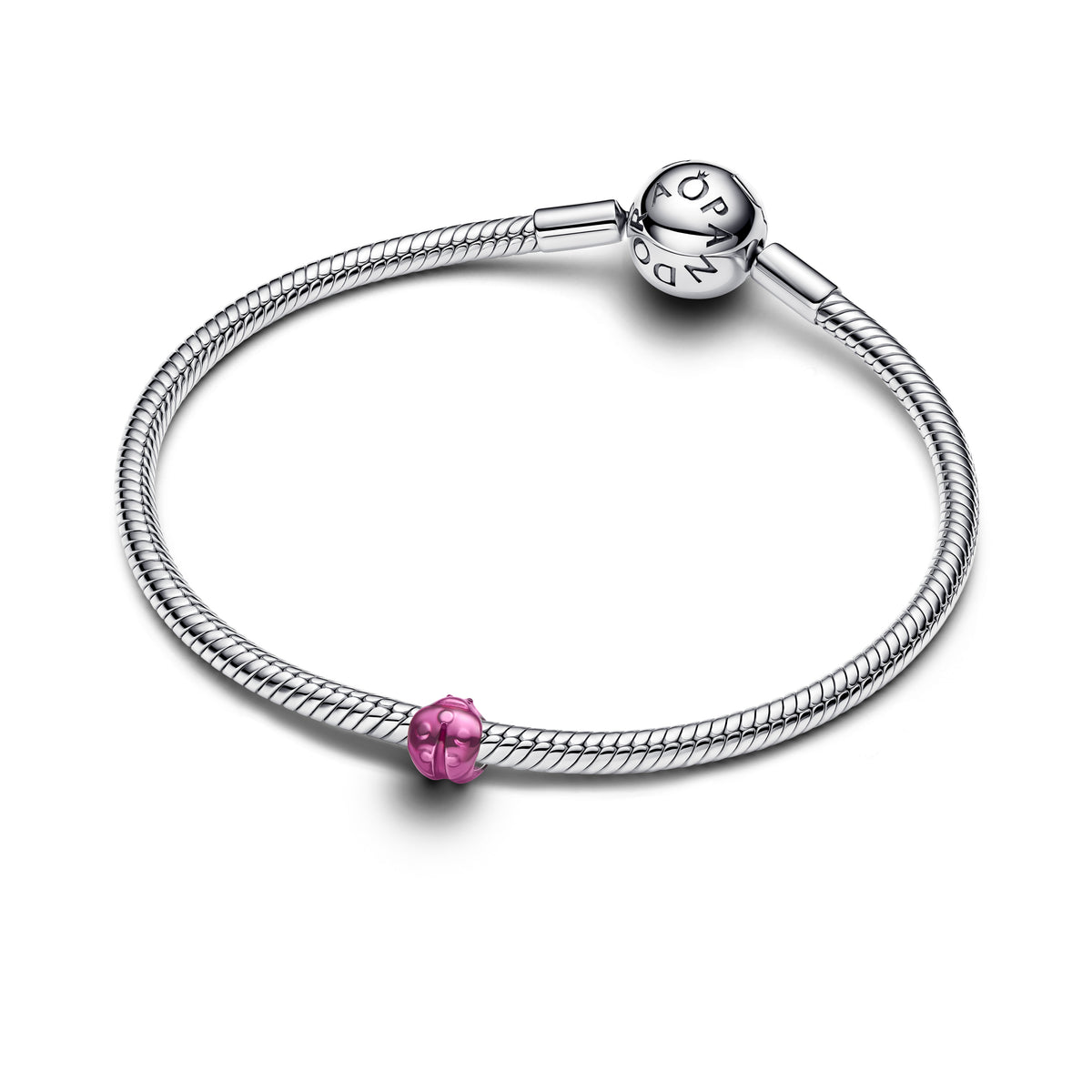 Ladybug Sterling Silver Mini Charm With Pink Enamel