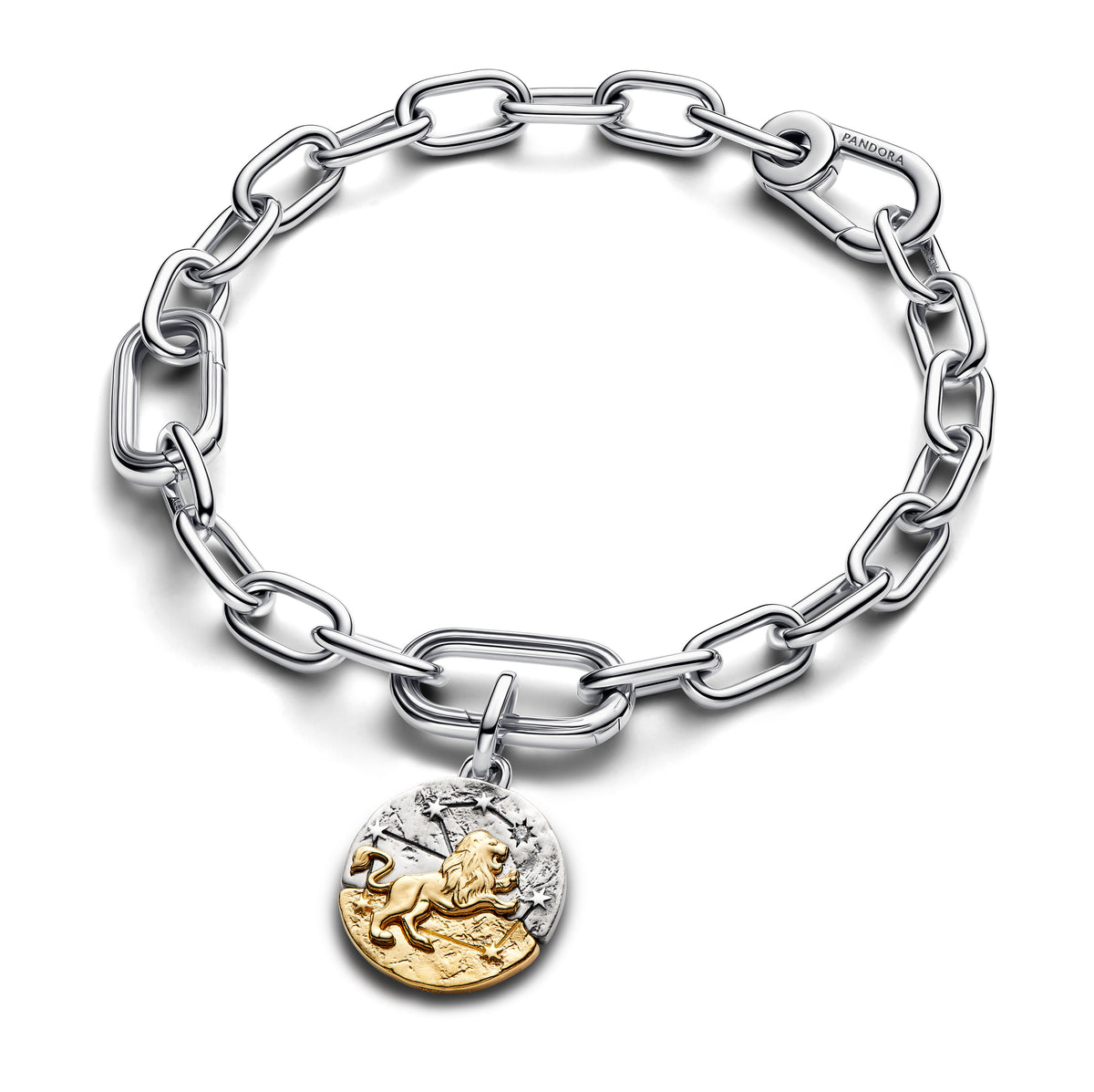 Leo Sterling Silver And 14K Gold-Plated Medallion With Clear Cubic Zirconia