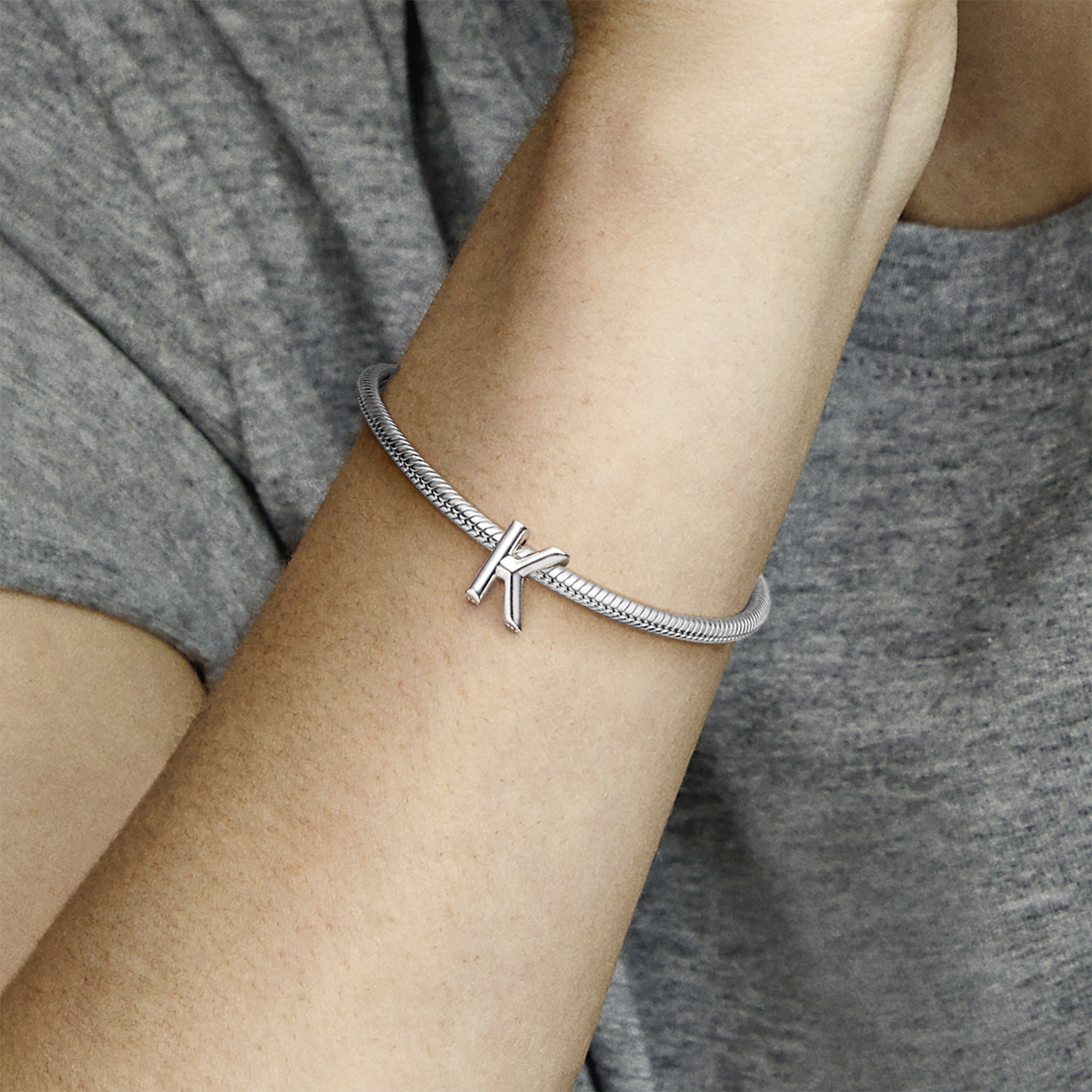 Letter K Silver Charm