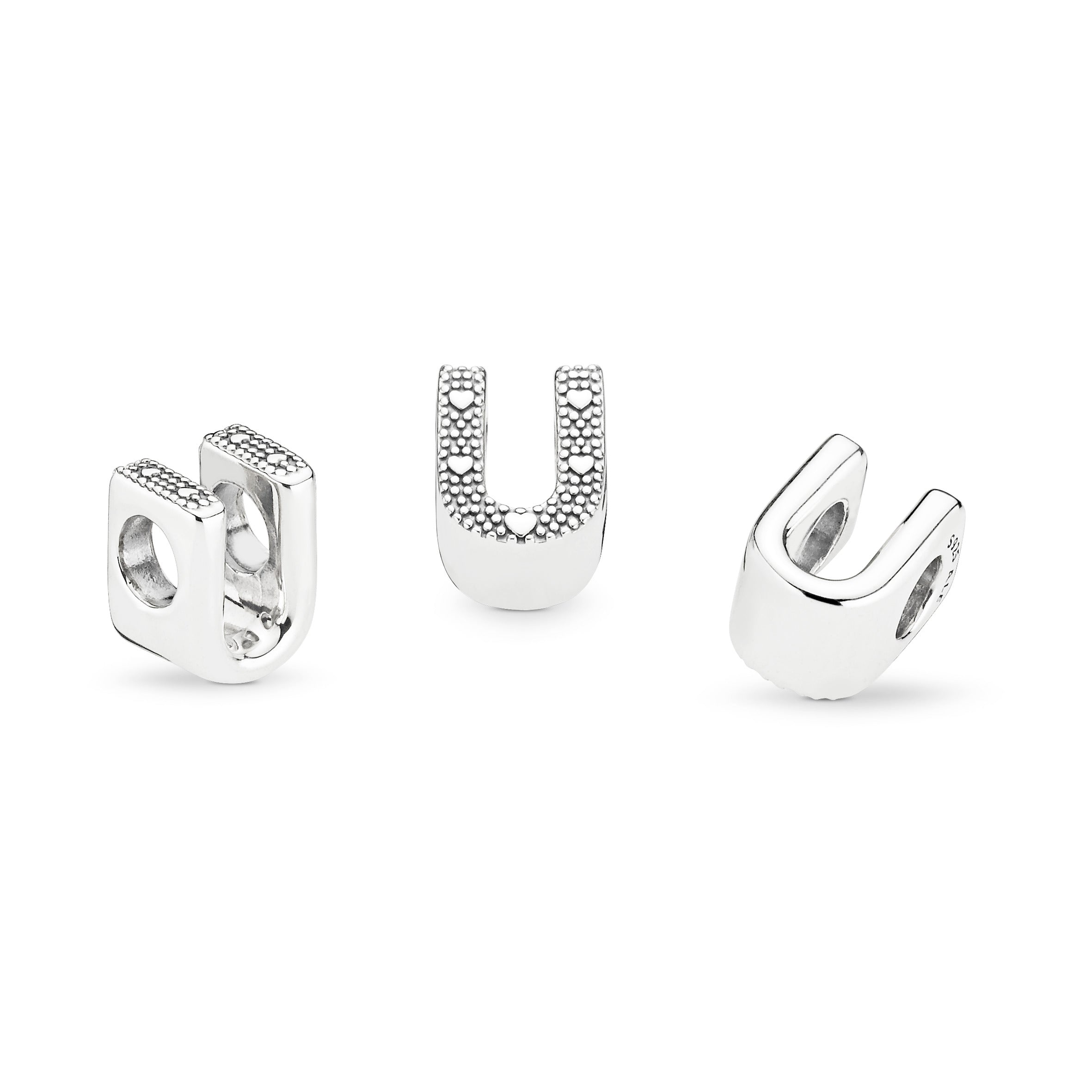 Letter U Silver Charm