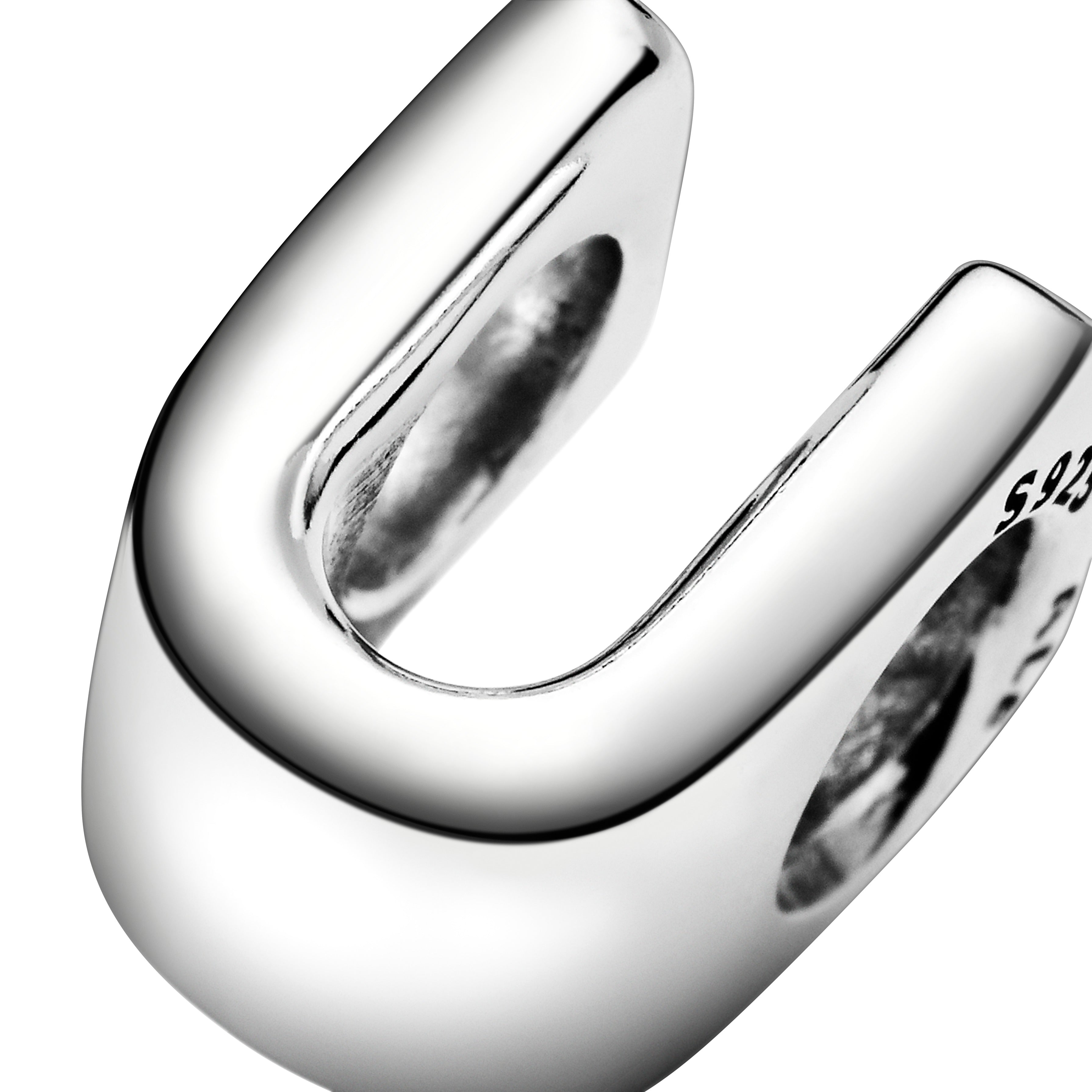 Letter U Silver Charm
