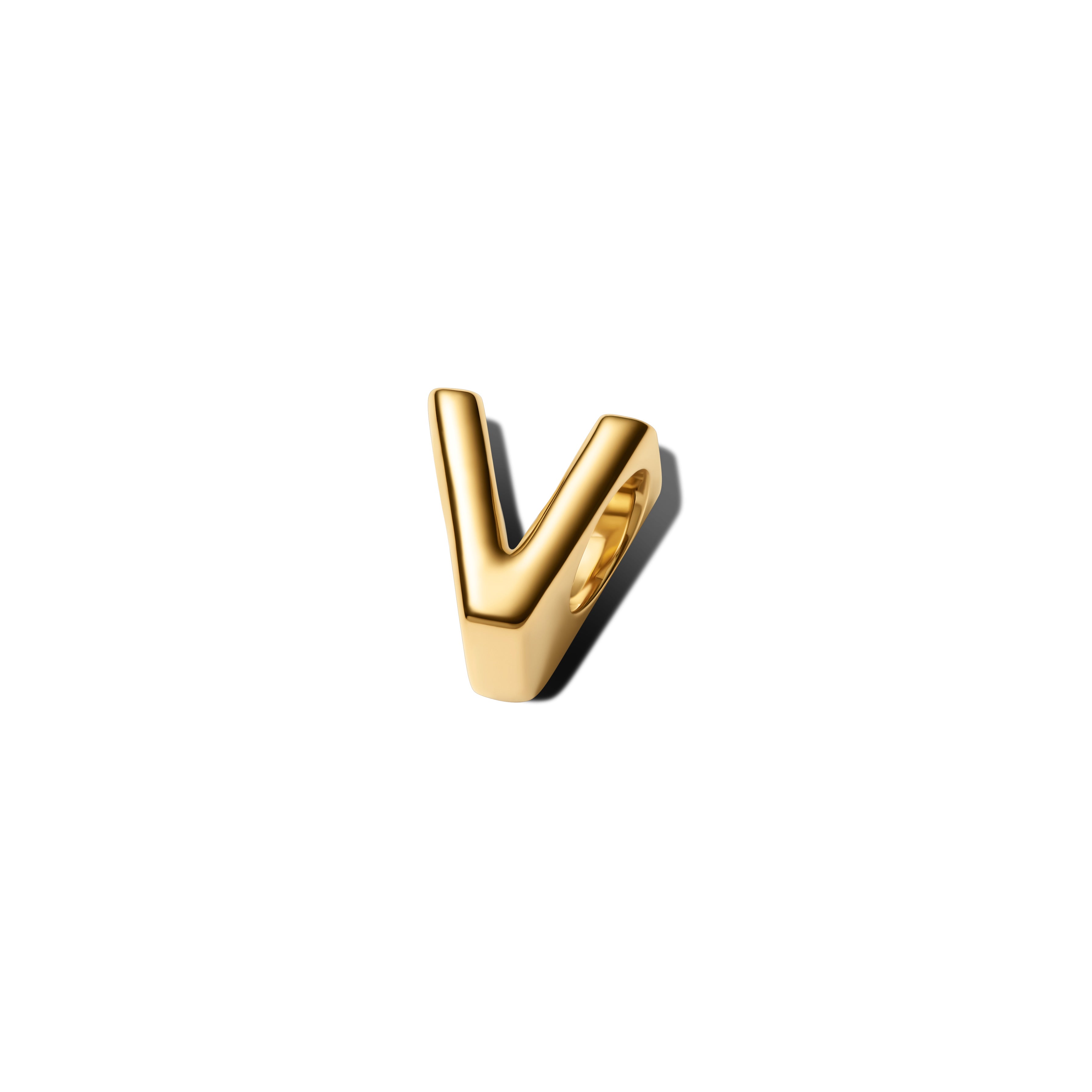Letter V 14K Gold-Plated Charm