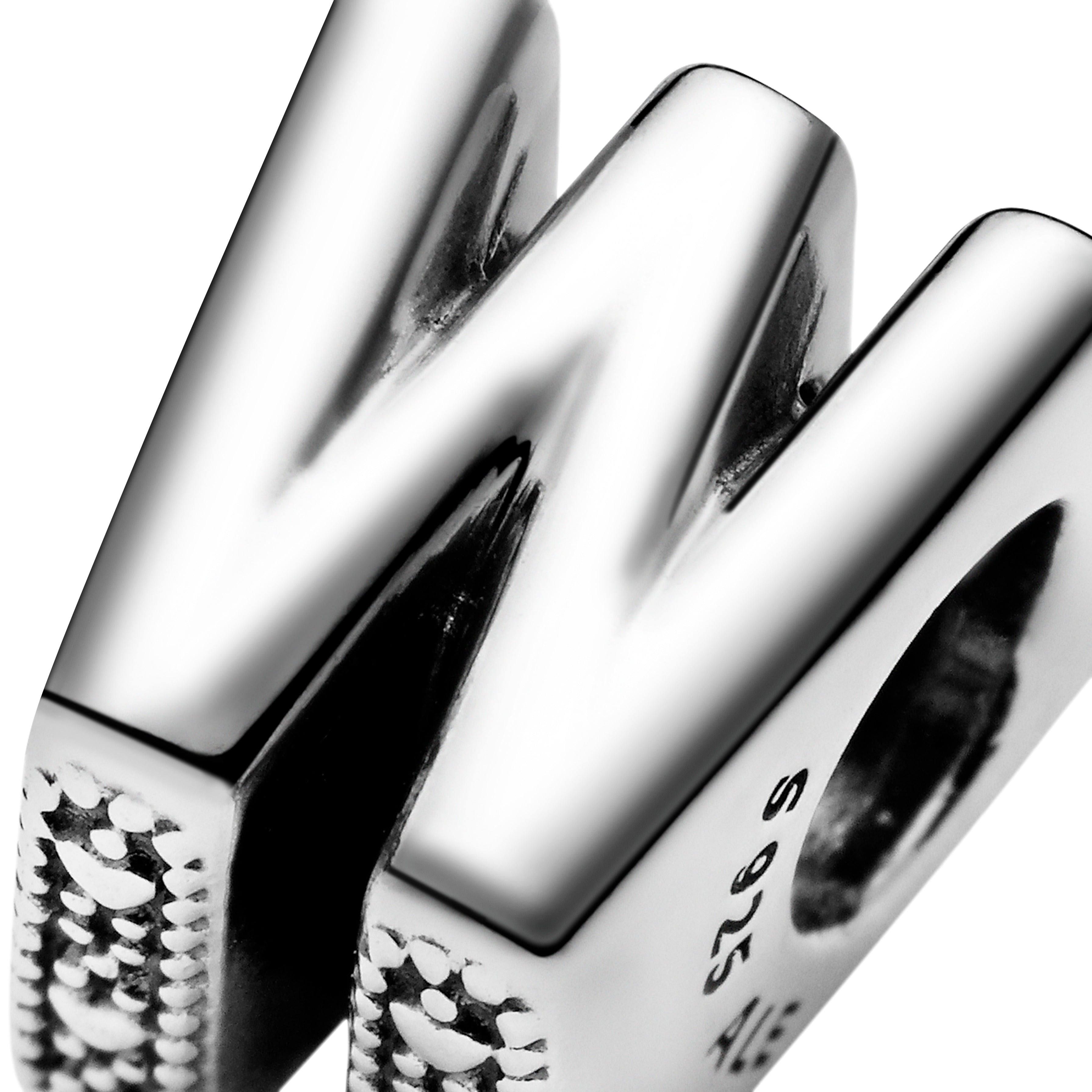 Letter W Silver Charm