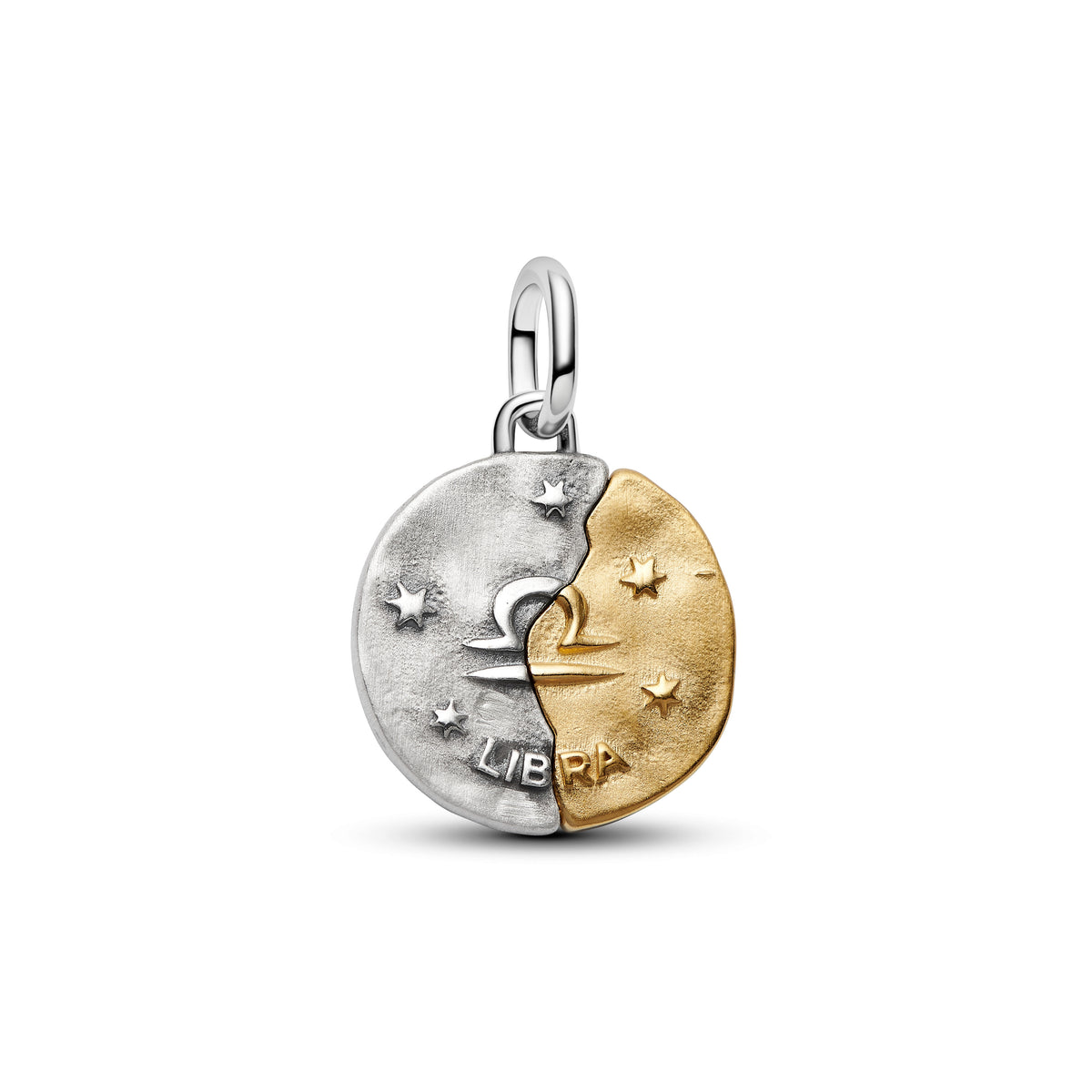 Libra Sterling Silver And 14K Gold-Plated Medallion With Clear Cubic Zirconia