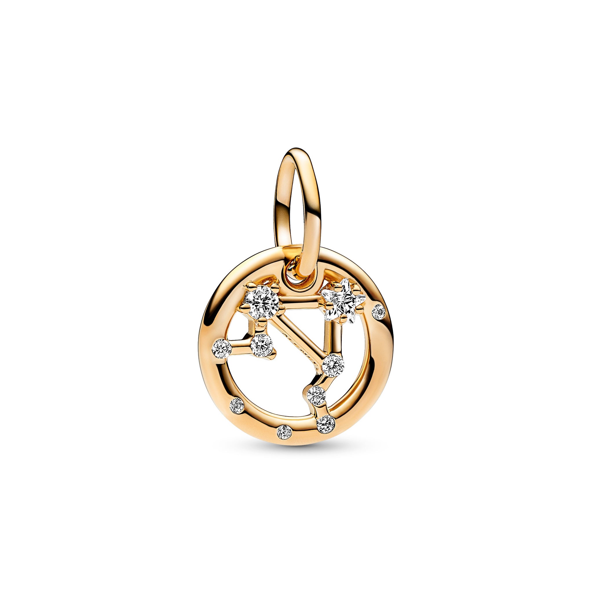 Libra Zodiac 14K Gold-Plated Dangle With Clear Cubic Zirconia