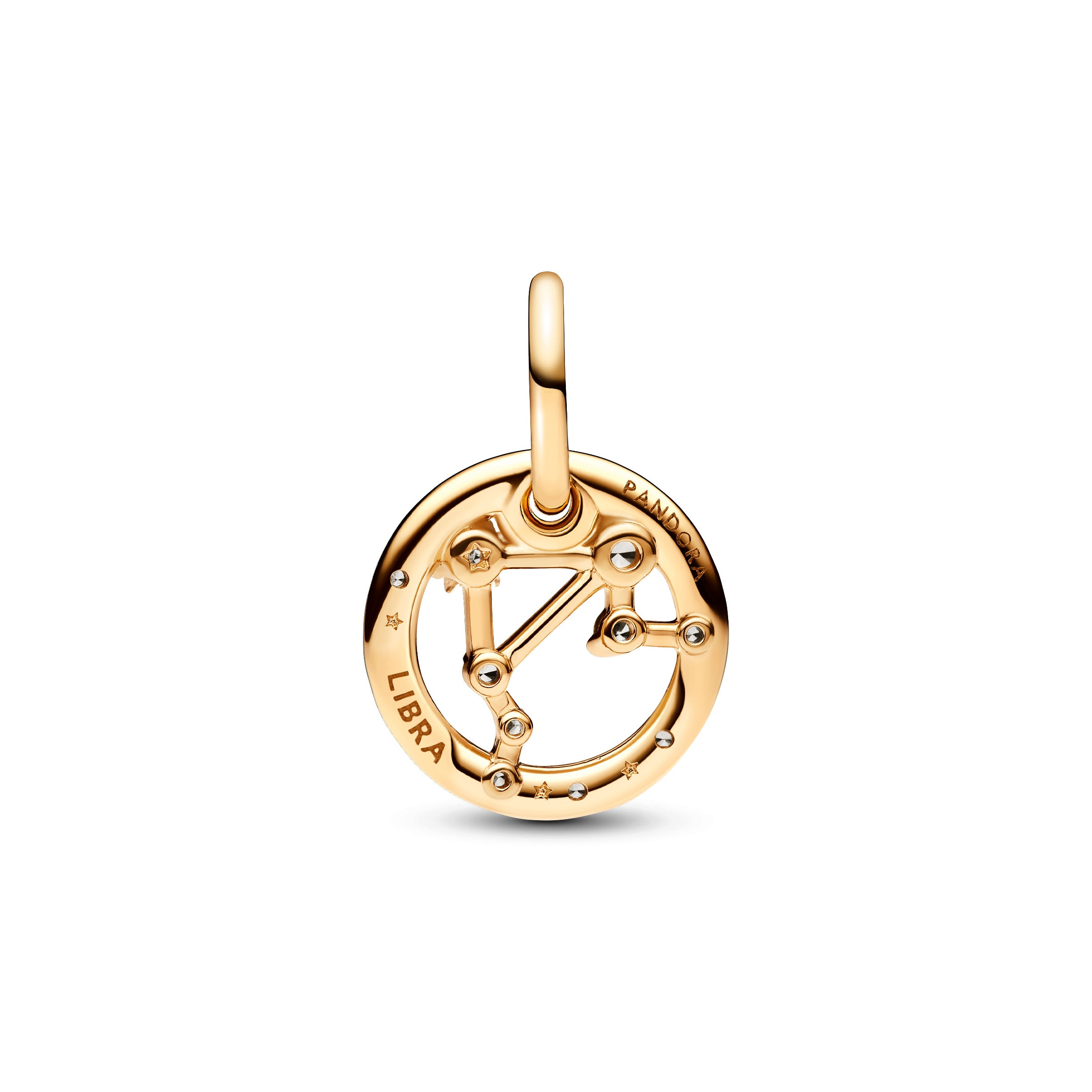 Libra Zodiac 14K Gold-Plated Dangle With Clear Cubic Zirconia