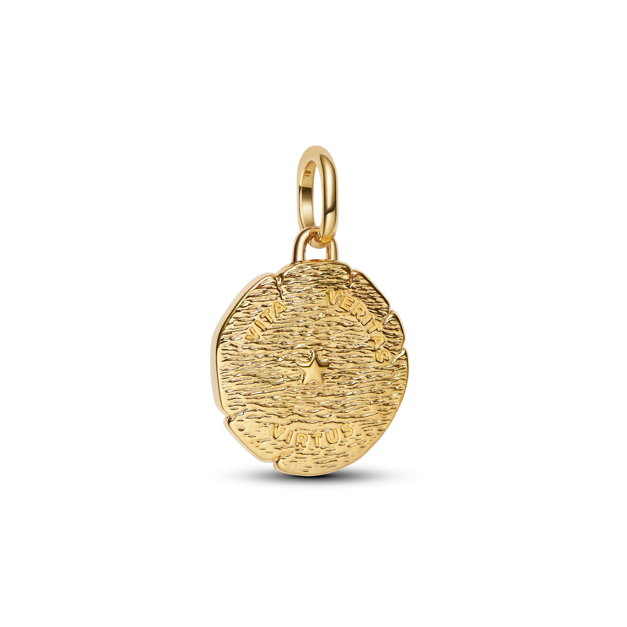 Lion 14K Gold-Plated Medallion With Clear Cubic Zirconia