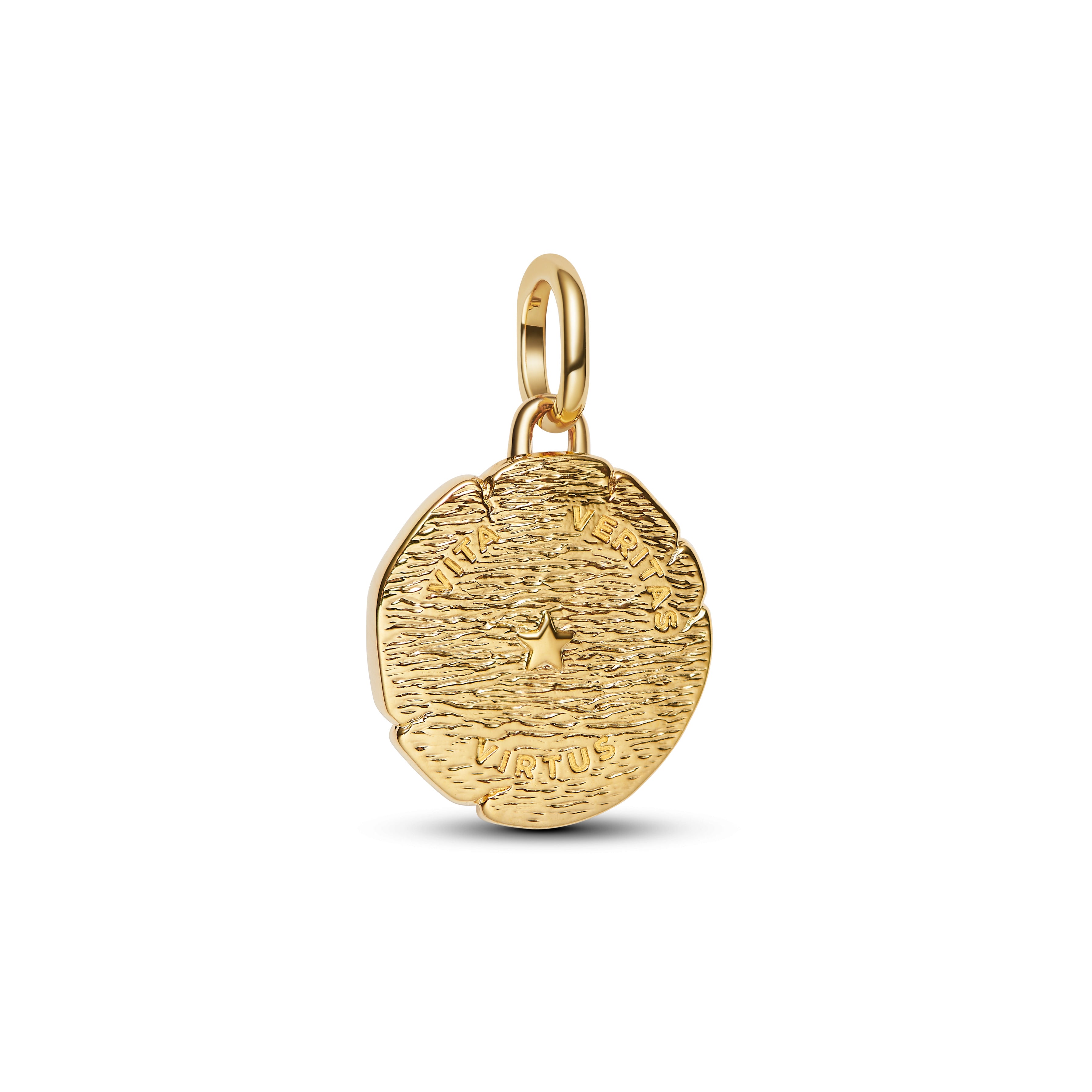 Lion 14K Gold-Plated Medallion With Clear Cubic Zirconia