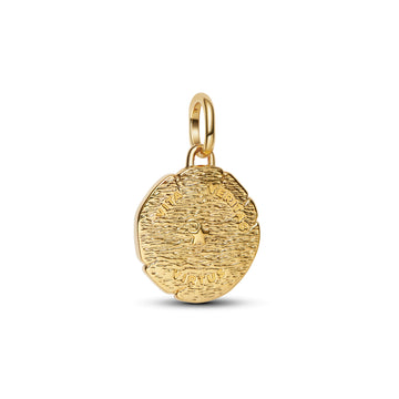 Lion 14K Gold-Plated Medallion With Clear Cubic Zirconia