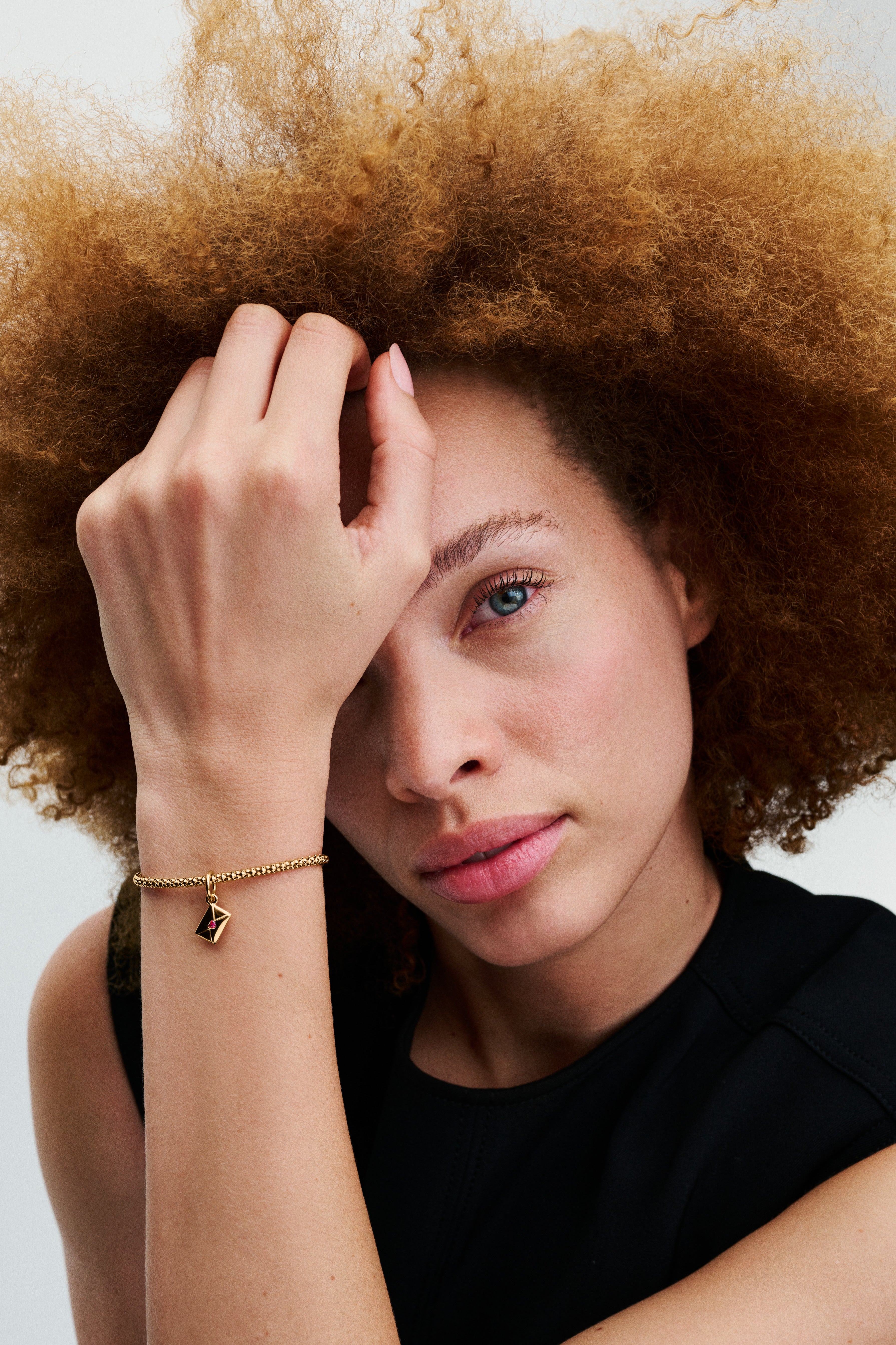 Love Envelope 14K Gold-Plated Dangle With Red Cubic Zirconia