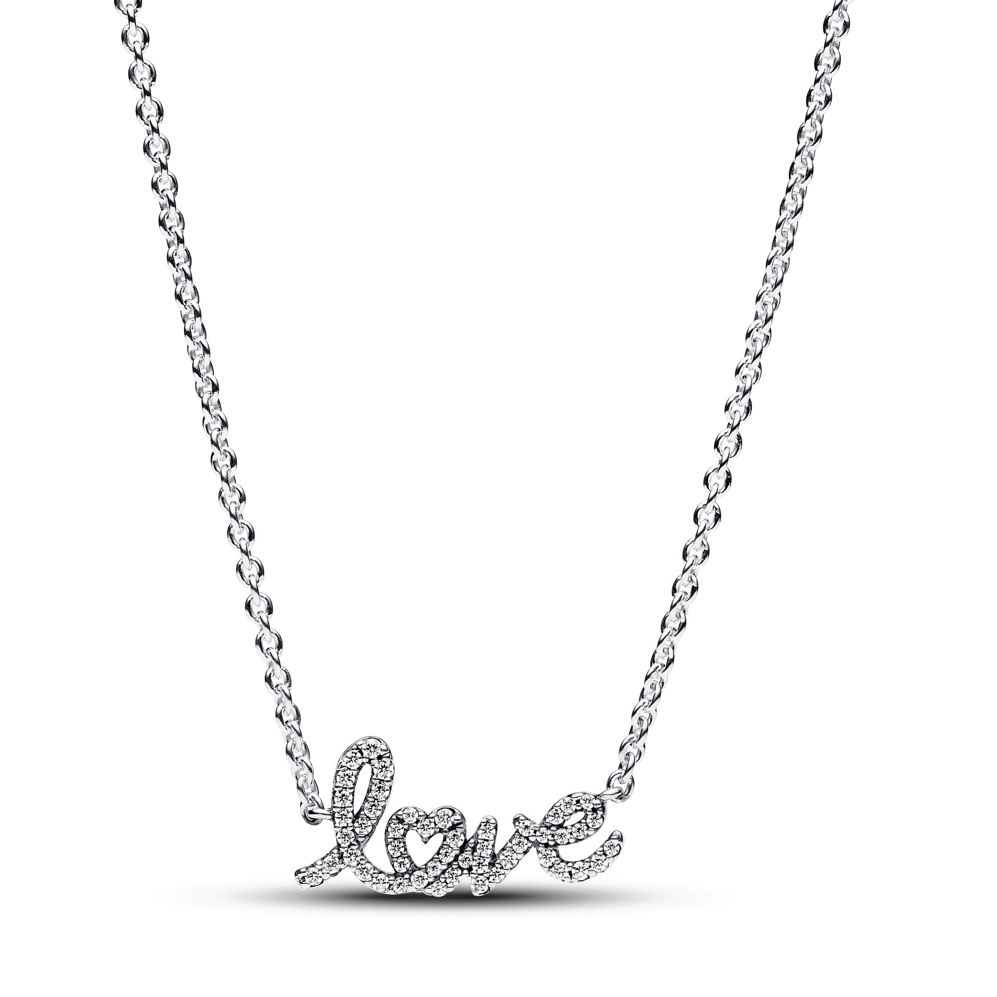 Love Sterling Silver Collier With Clear Cubic Zirconia