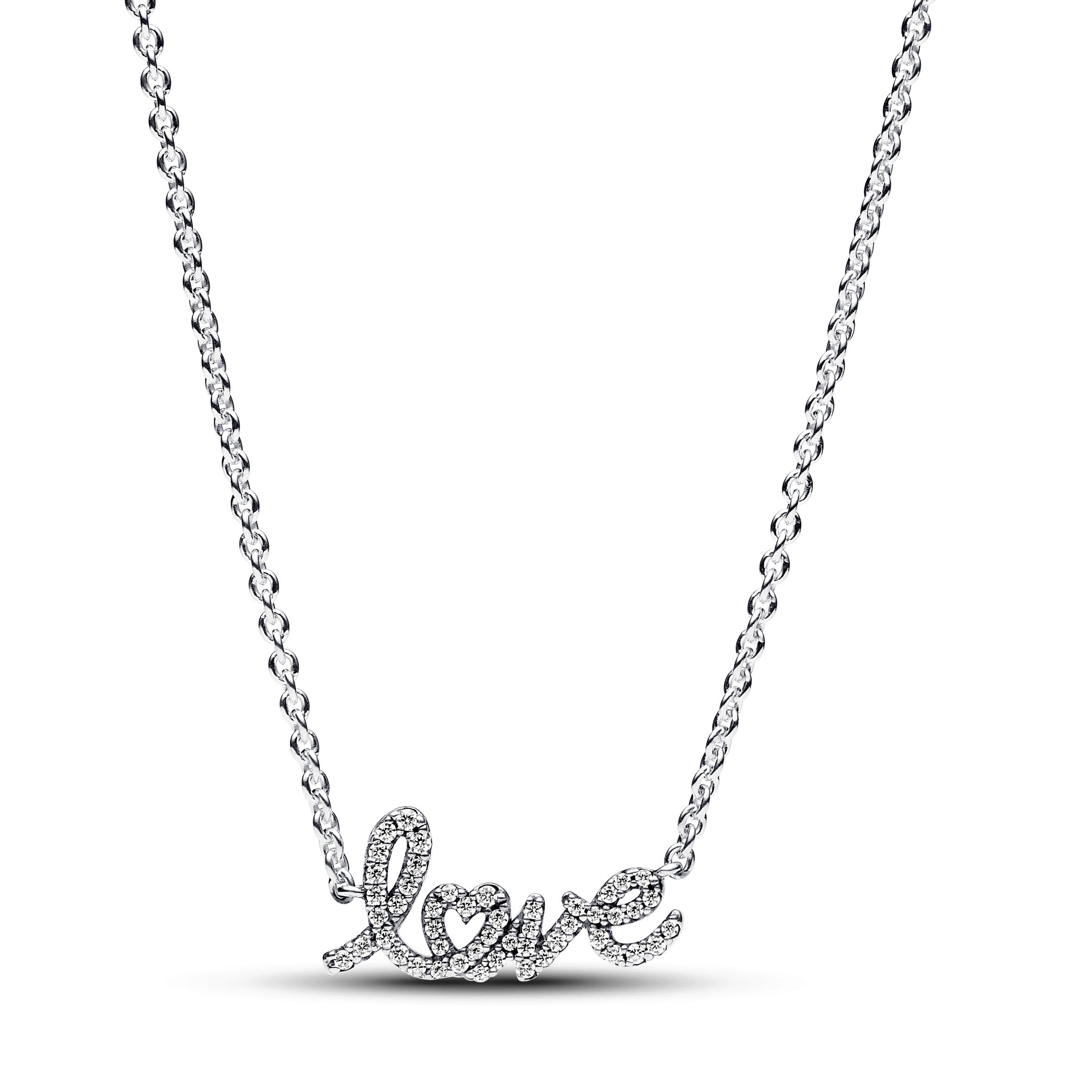 Love Sterling Silver Collier With Clear Cubic Zirconia