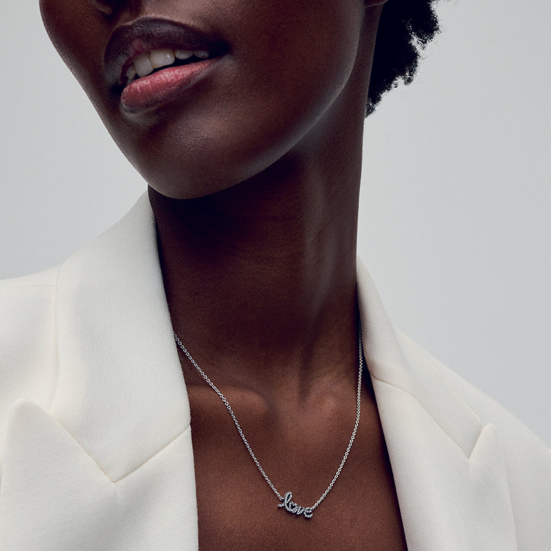 Love Sterling Silver Collier With Clear Cubic Zirconia