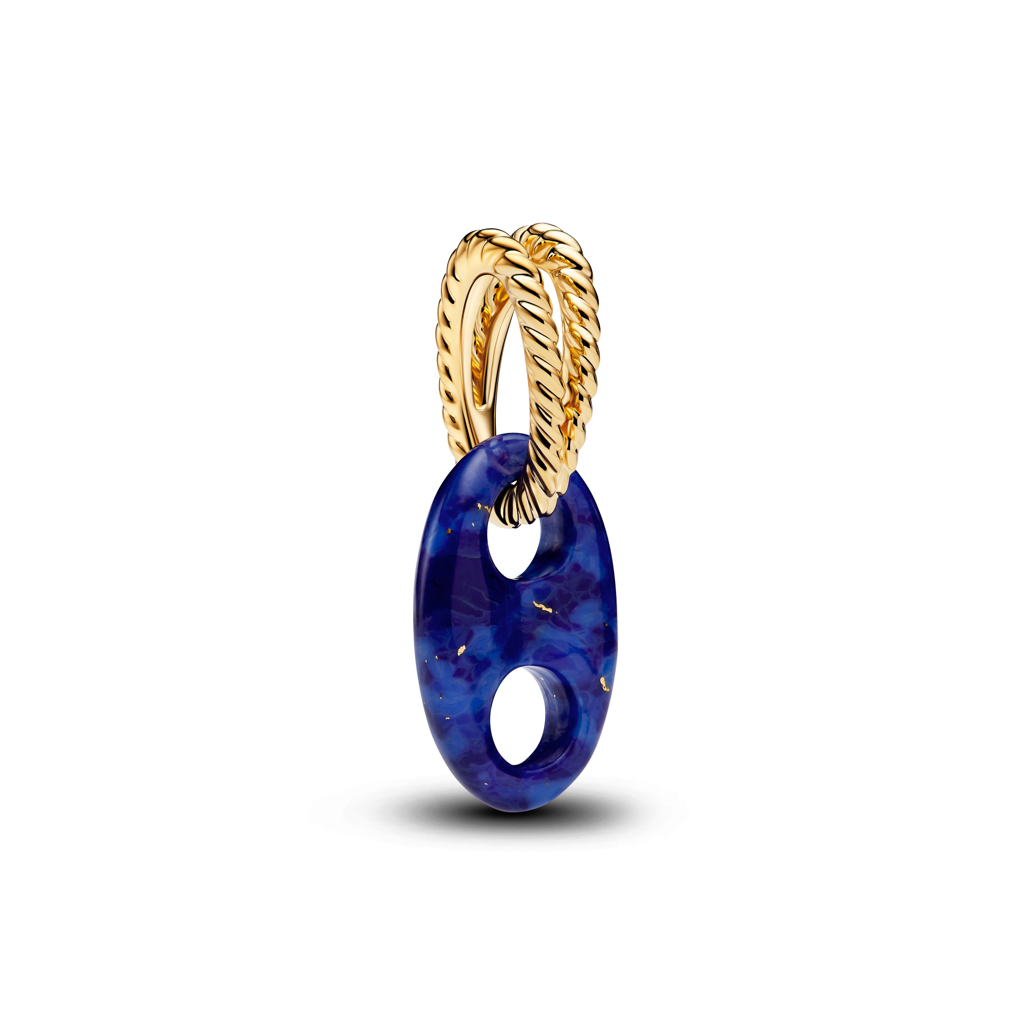 Marine Rope 14K Gold-Plated Dangle With Imitation Lapis Lazuli