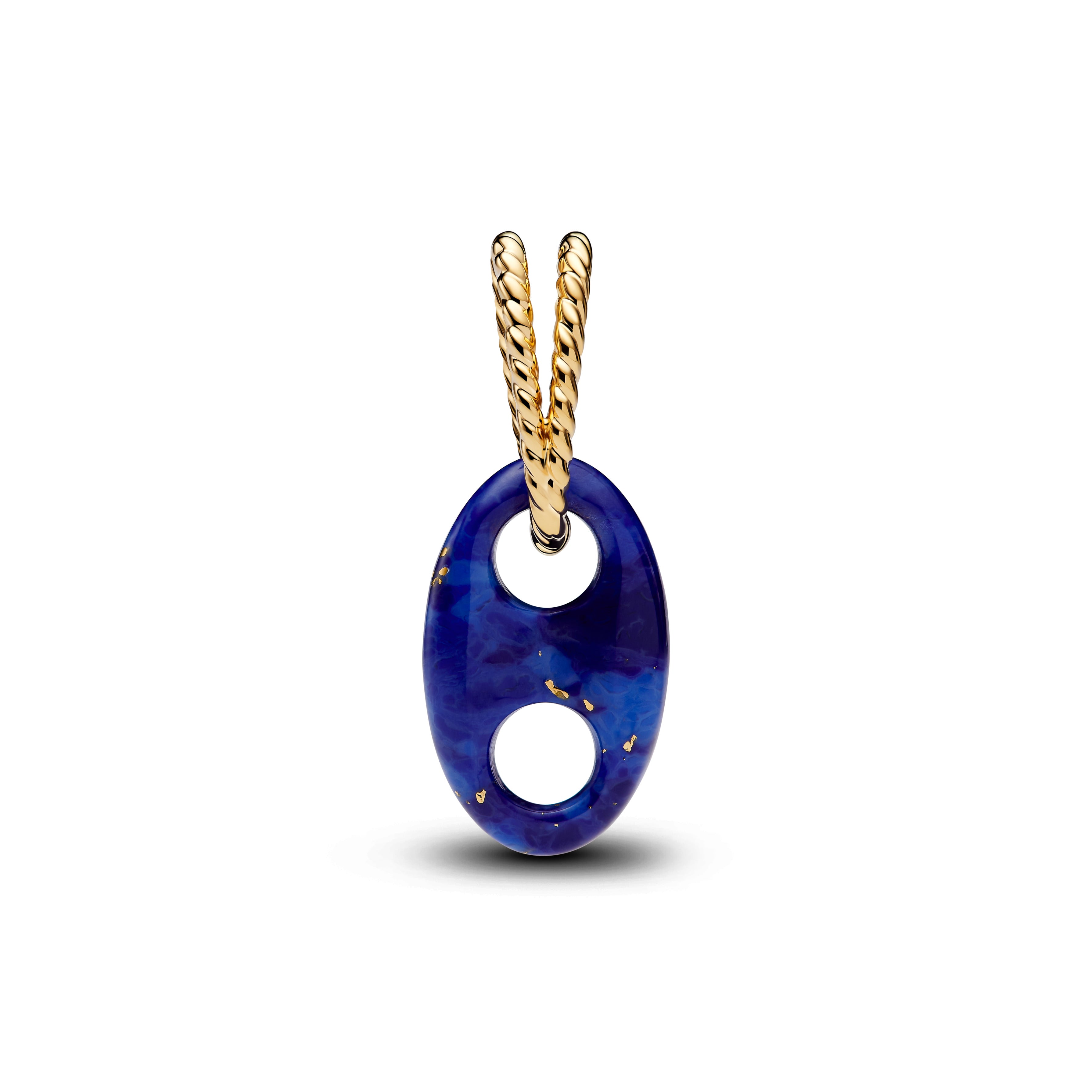 Marine Rope 14K Gold-Plated Dangle With Imitation Lapis Lazuli