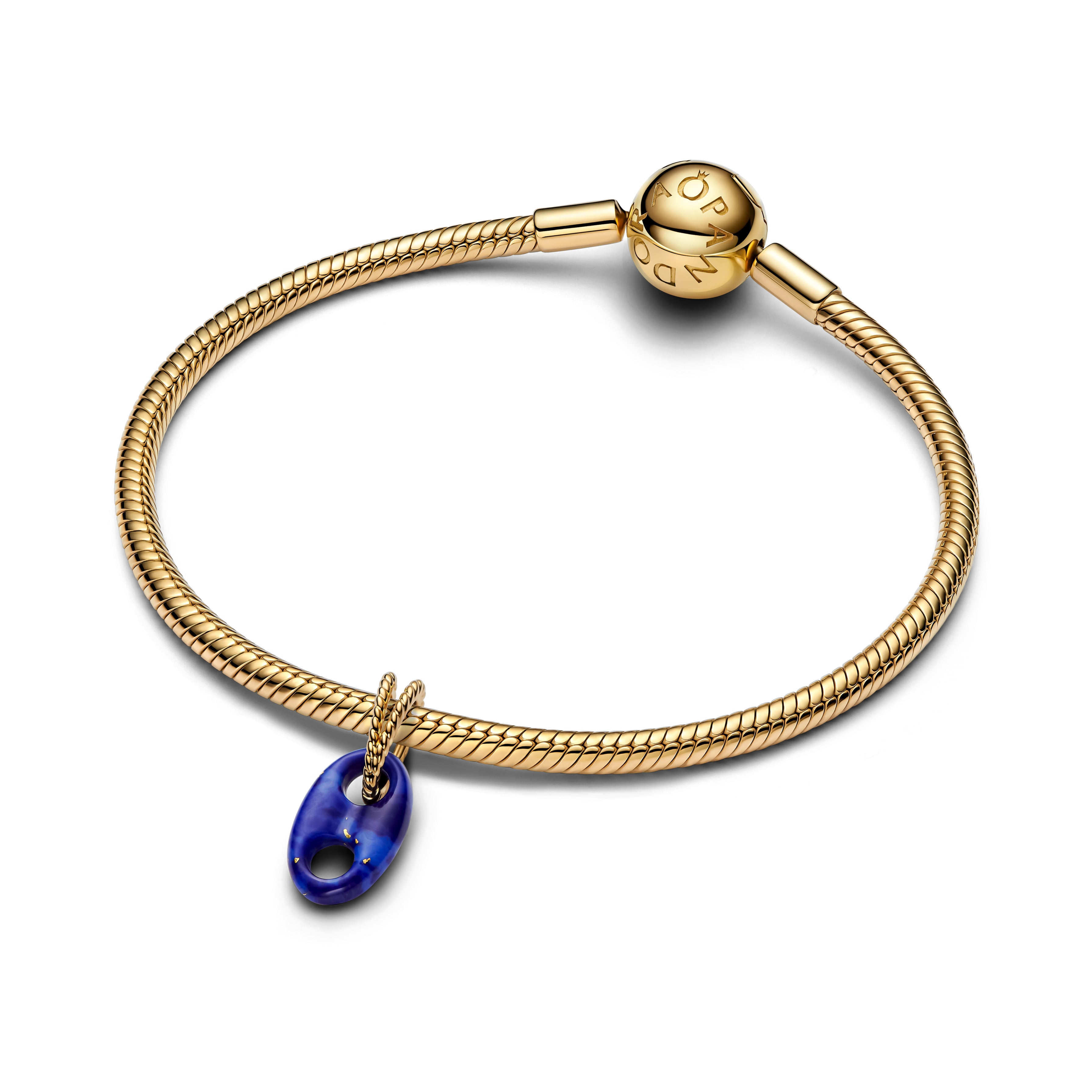 Marine Rope 14K Gold-Plated Dangle With Imitation Lapis Lazuli