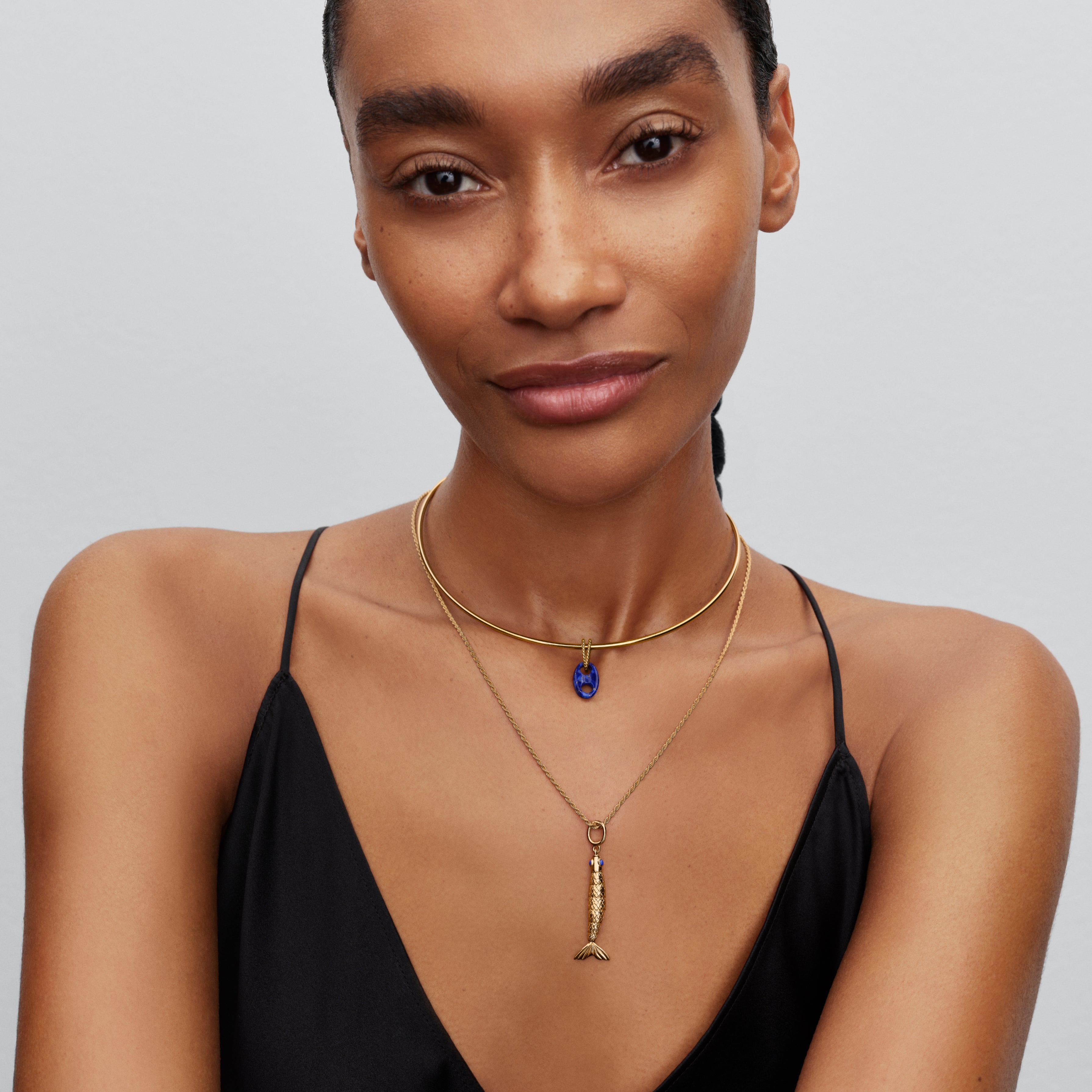 Marine Rope 14K Gold-Plated Dangle With Imitation Lapis Lazuli