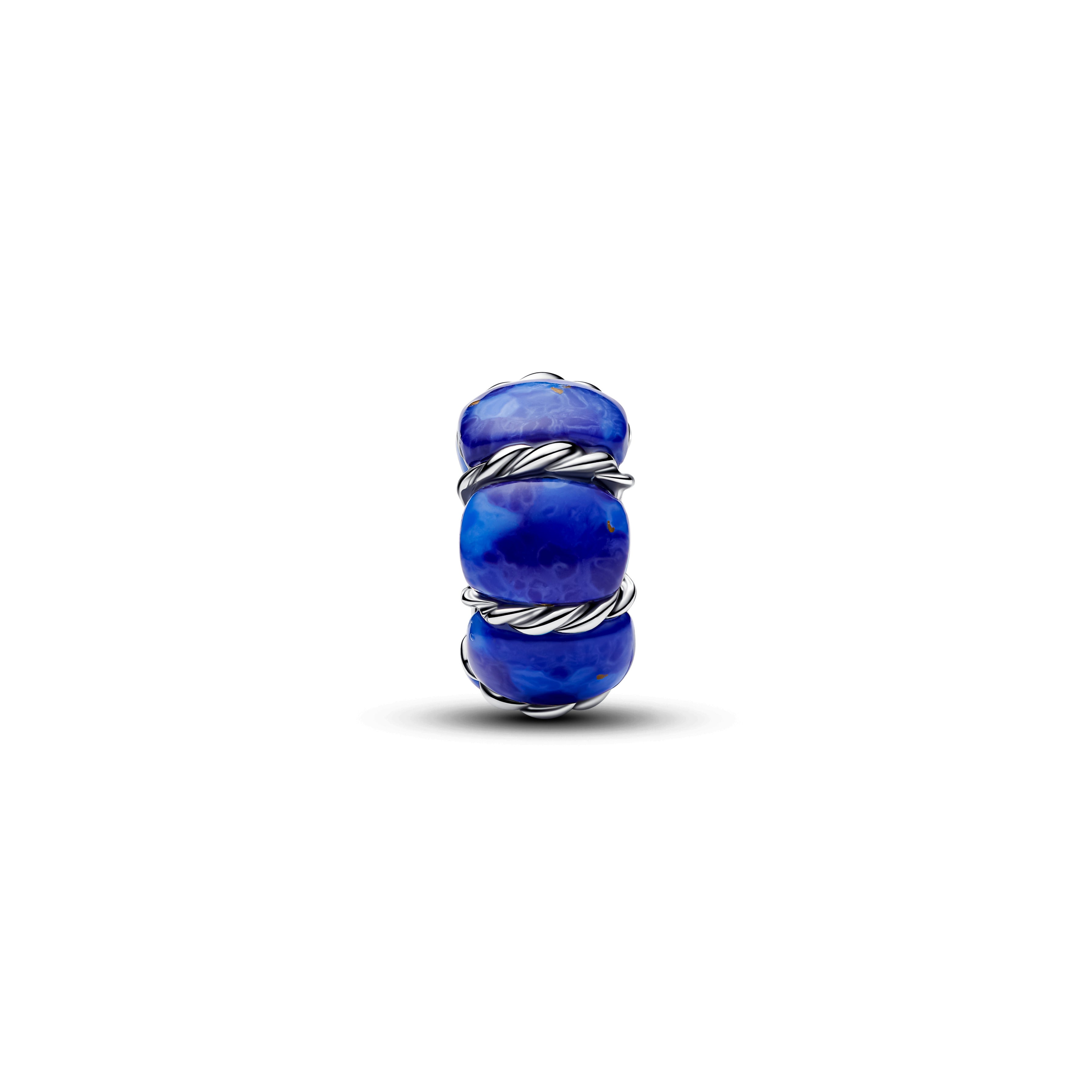 Maritime Sterling Silver Spacer With Imitation Lapis Lazuli