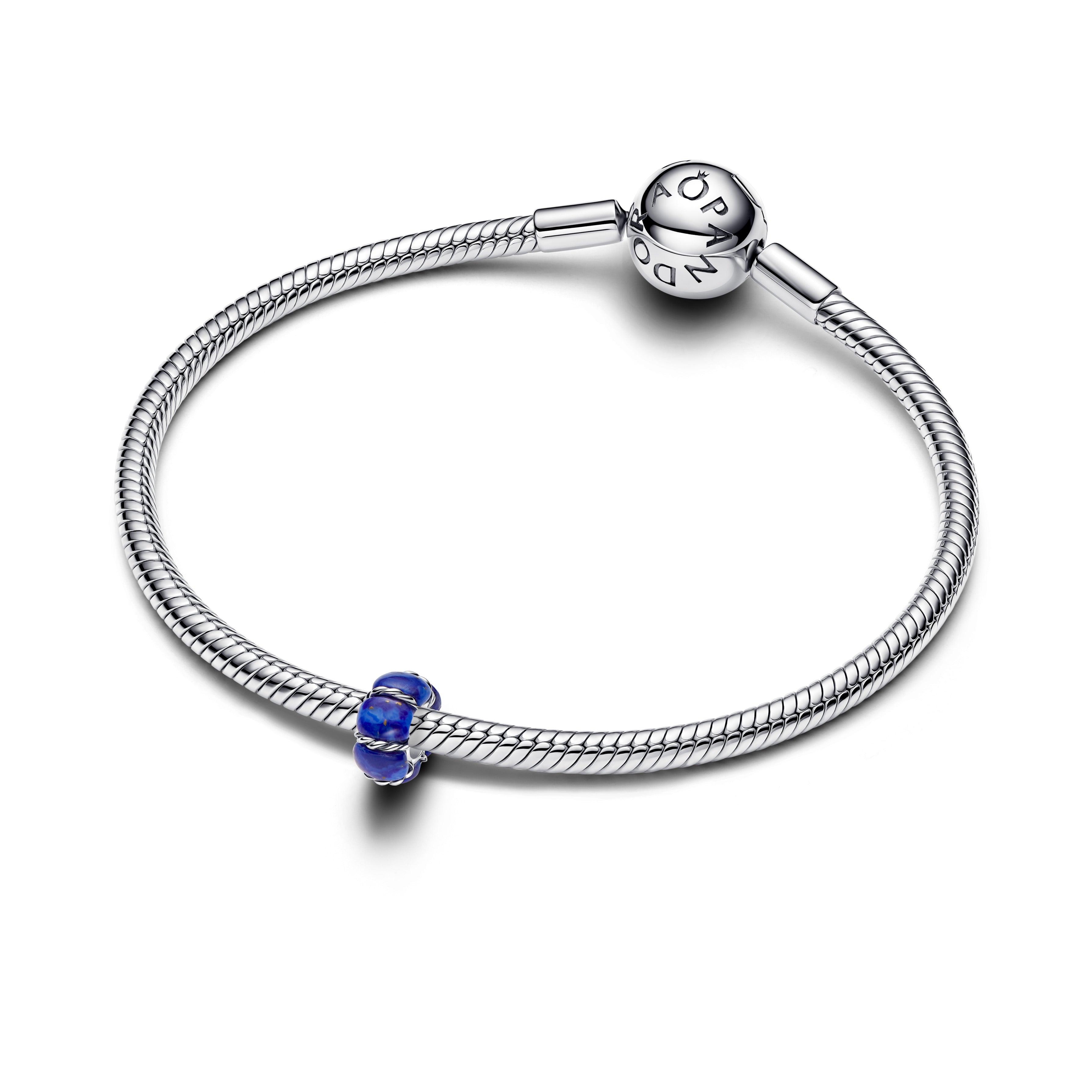 Maritime Sterling Silver Spacer With Imitation Lapis Lazuli