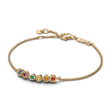 Marvel 14K Gold-Plated Bracelet With Red, Orange, Yellow, Green, Purple And Blue Crystal