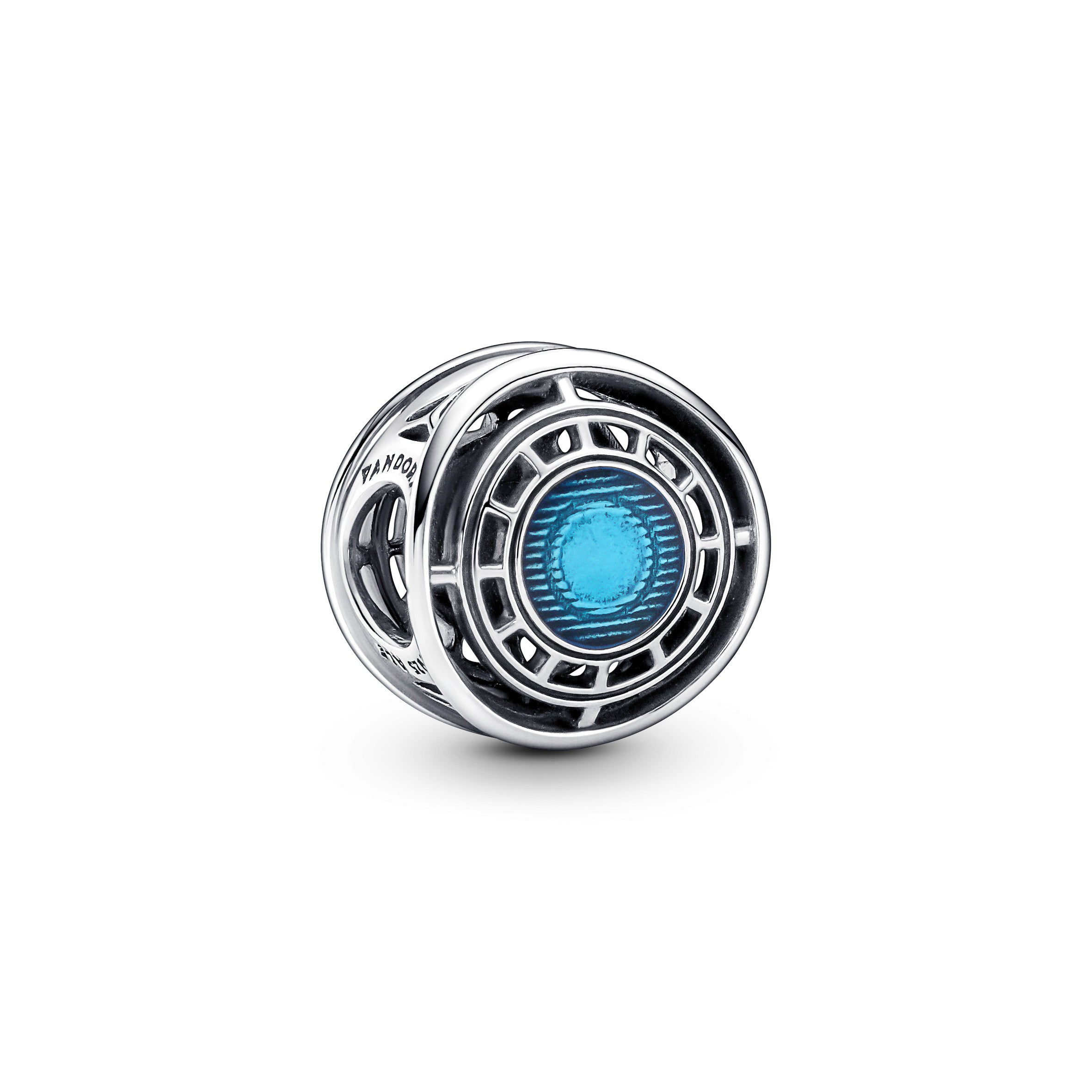 Marvel Arc Reactor Sterling Silver Charm With Blue Enamel
