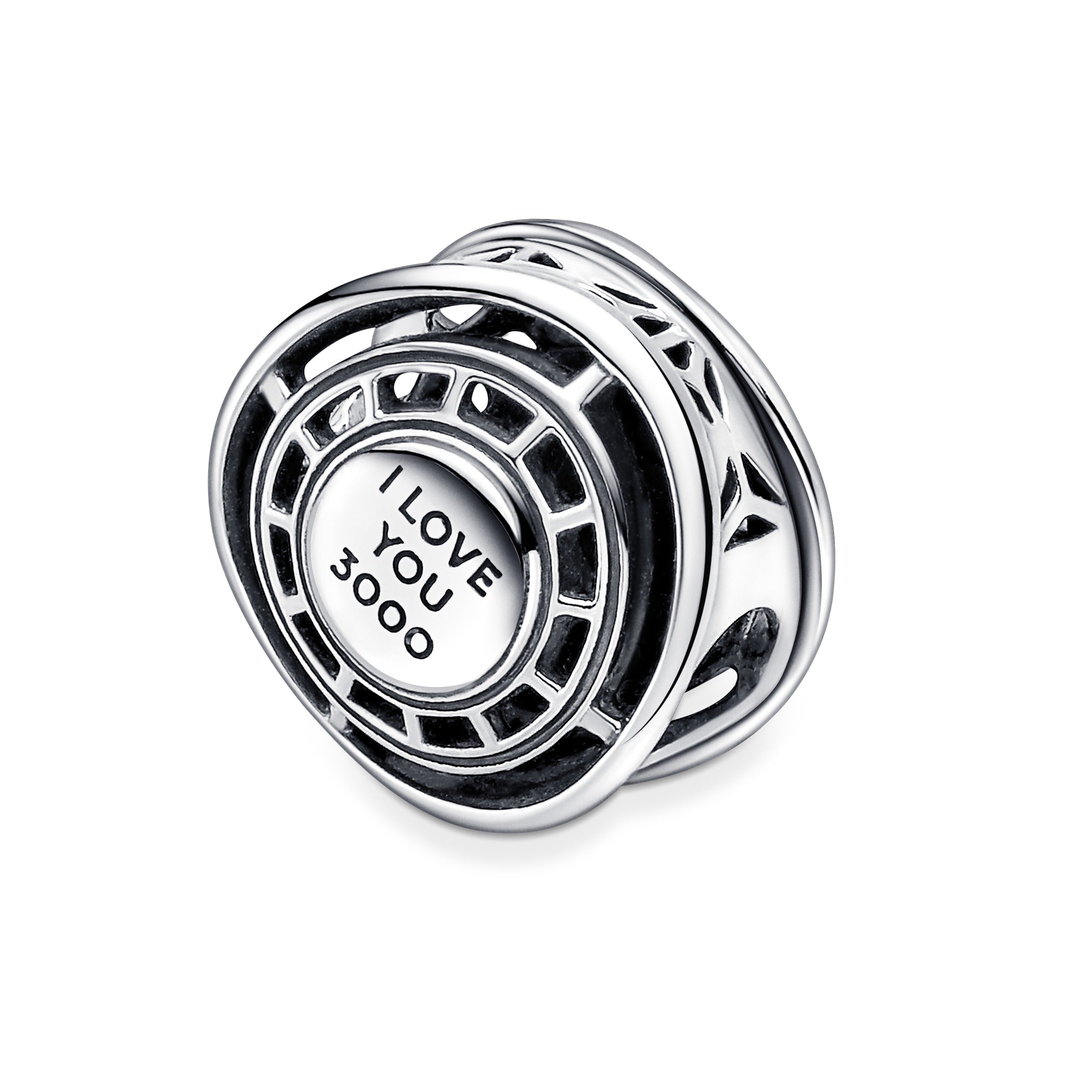 Marvel Arc Reactor Sterling Silver Charm With Blue Enamel
