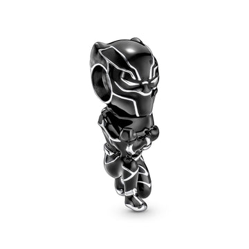 Marvel Black Panther Sterling Silver Charm With Black Enamel
