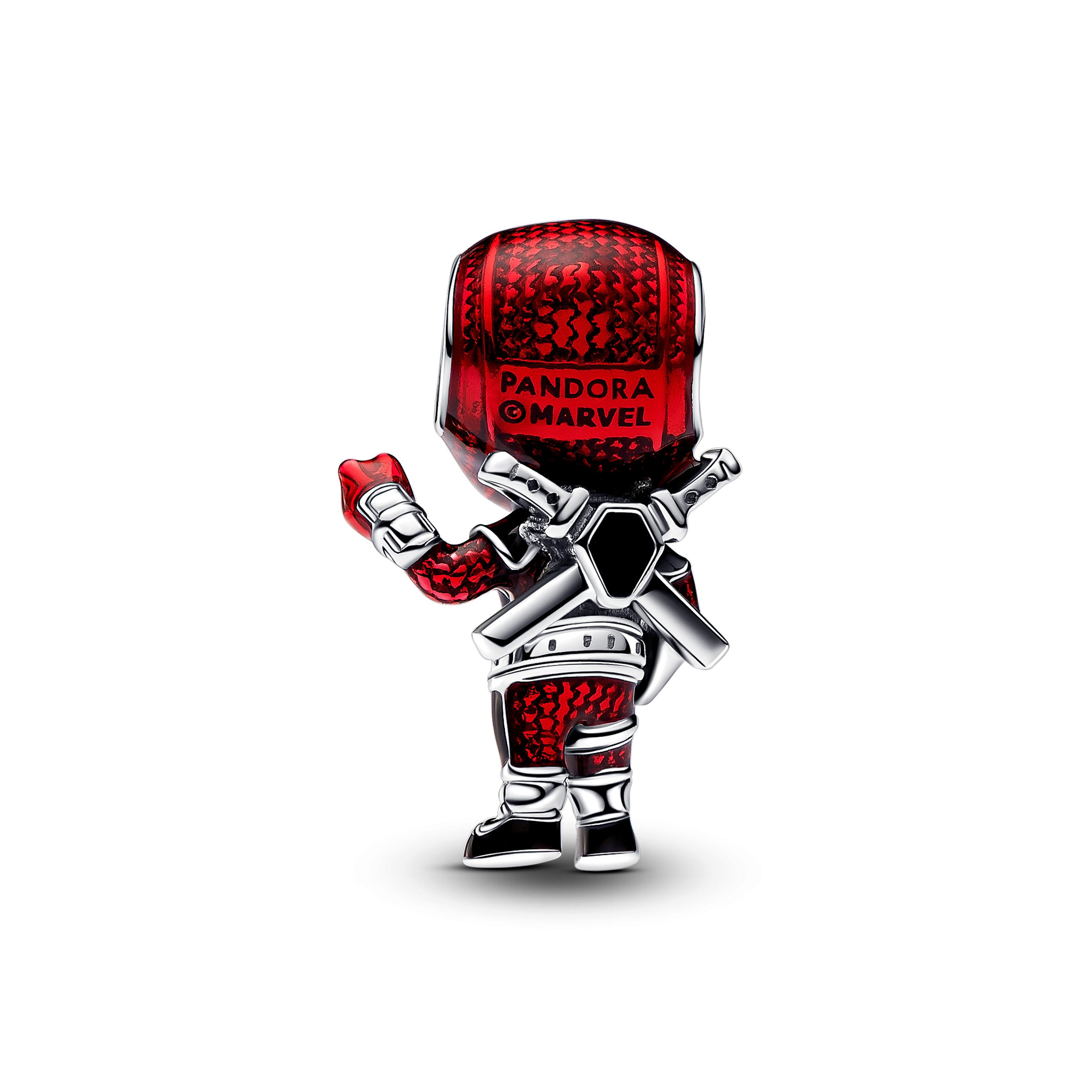 Marvel Deadpool Sterling Silver Charm With Red And Black Enamel