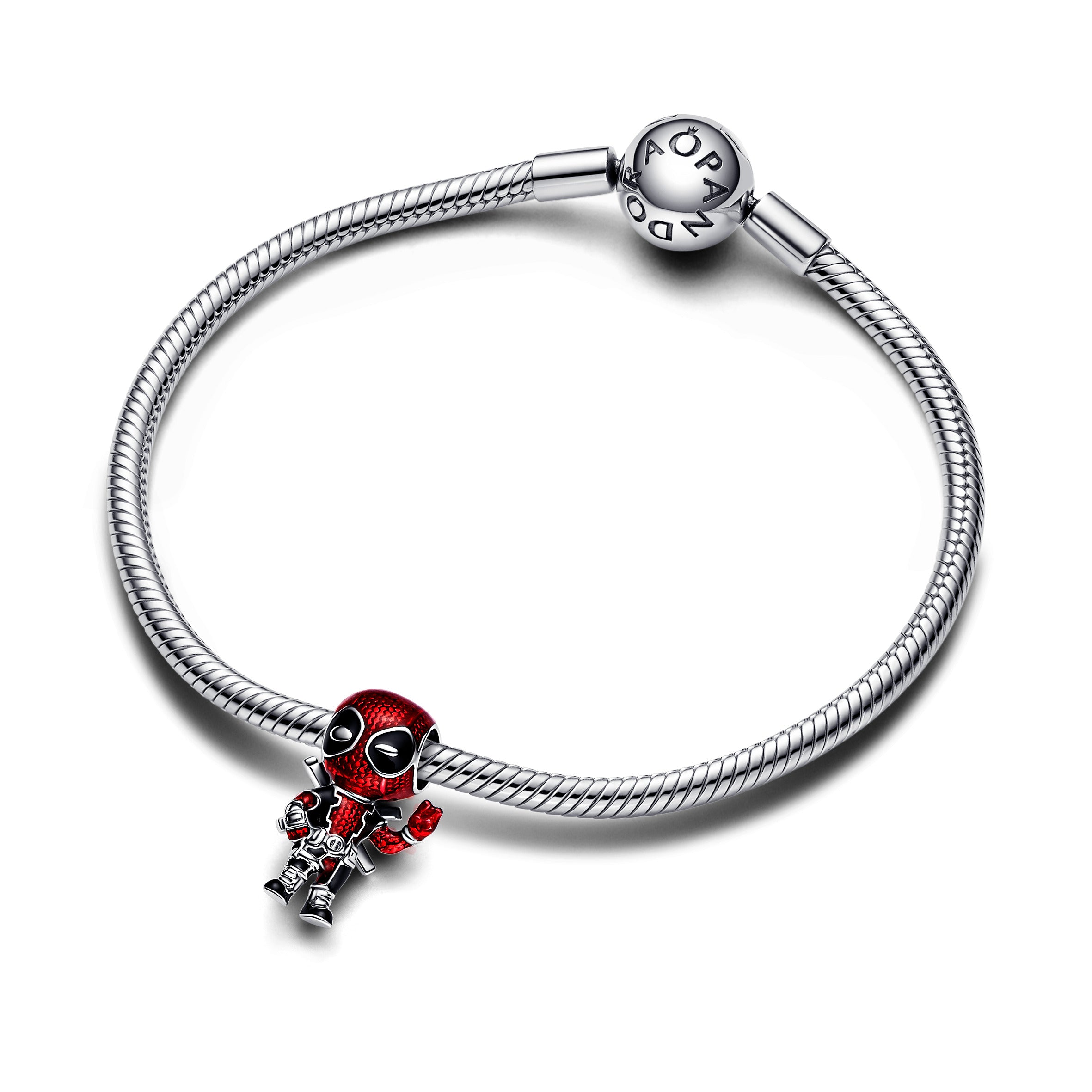 Marvel Deadpool Sterling Silver Charm With Red And Black Enamel
