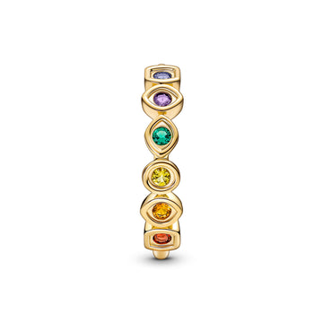 Marvel Infinity 14K Gold-Plated Ring With Royal Green, Royal Blue, Salsa Red, Royal Purple, Honey Coloured And Yellow Crystal