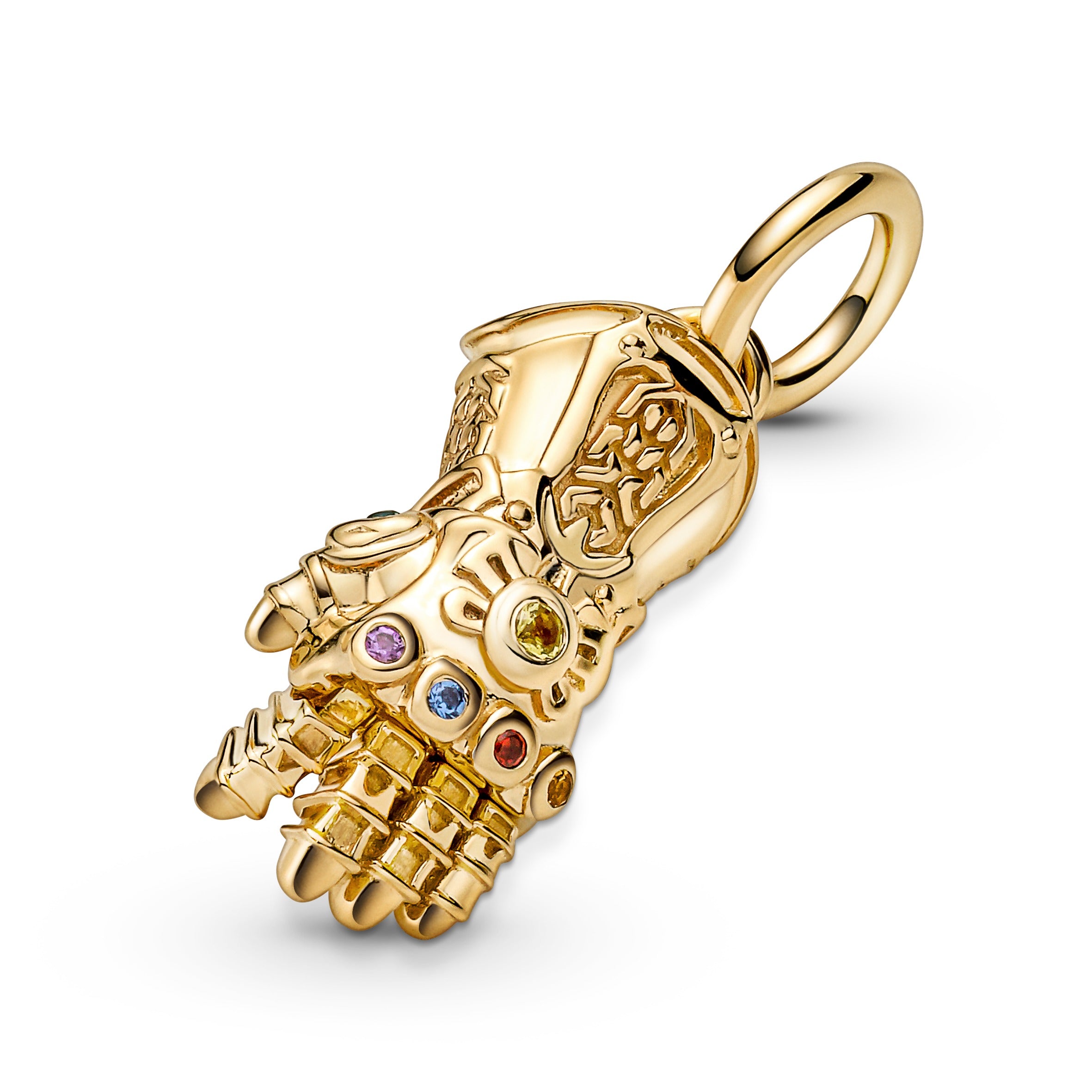 Marvel Infinity Gauntlet 14K Gold-Plated Dangle With Royal Green, Royal Blue, Salsa Red, Royal Purple, Blazing Yellow And Honey Coloured Cry