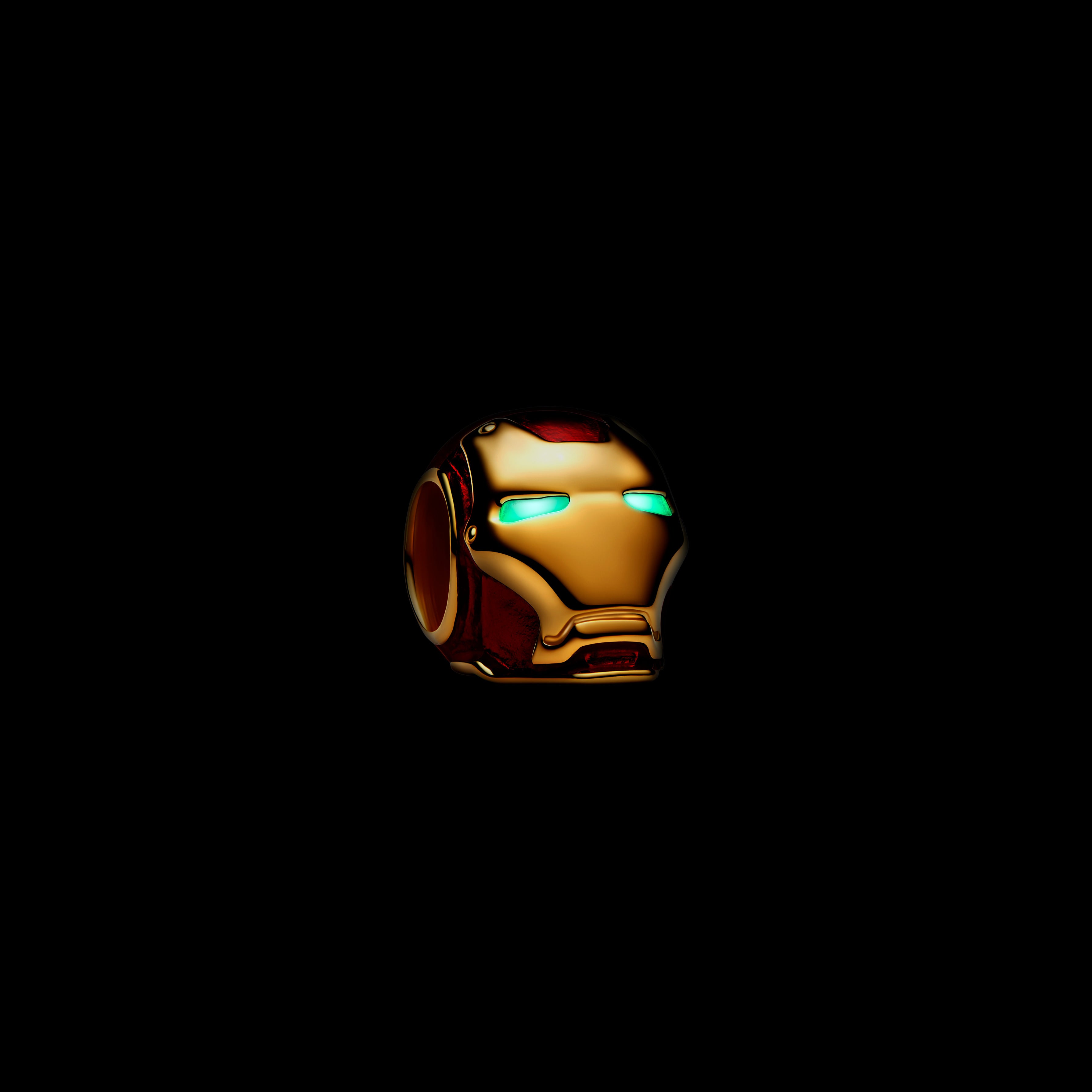 Marvel Iron Man 14K Gold-Plated Charm With Glow In The Dark And Red Enamel