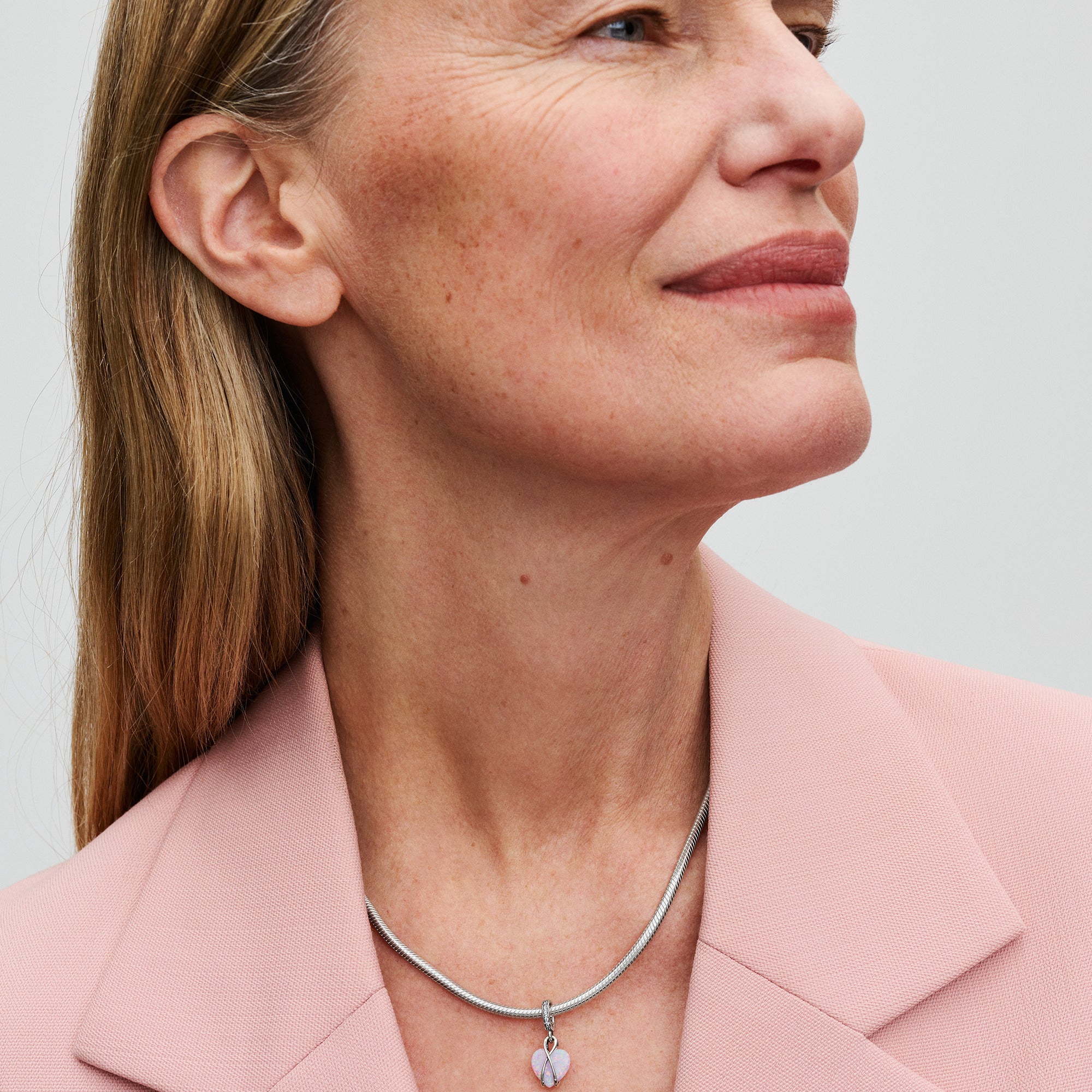 Mom Heart Sterling Silver Dangle With Pink Lab-Created Opal And Clear Cubic Zirconia