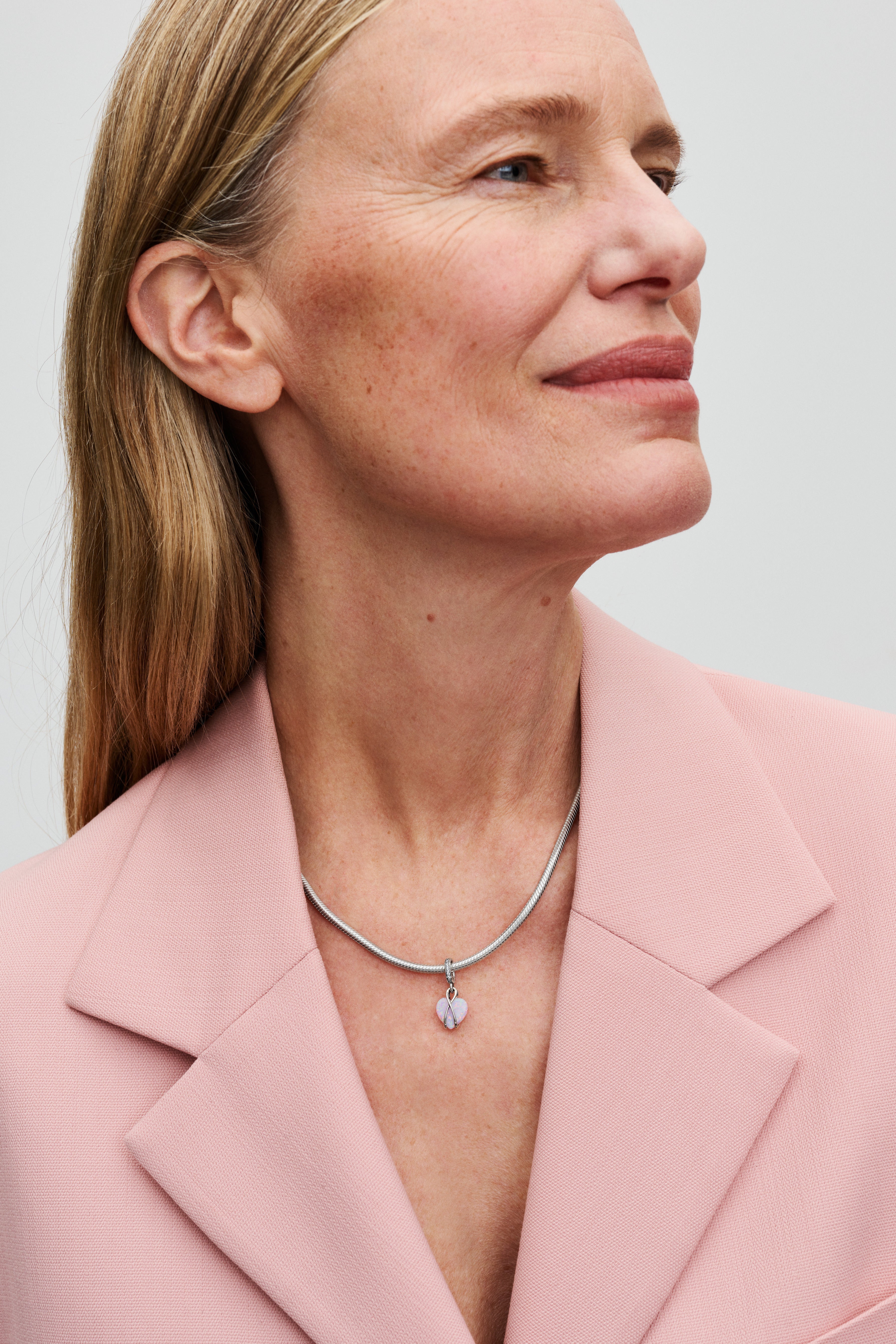 Mom Heart Sterling Silver Dangle With Pink Lab-Created Opal And Clear Cubic Zirconia