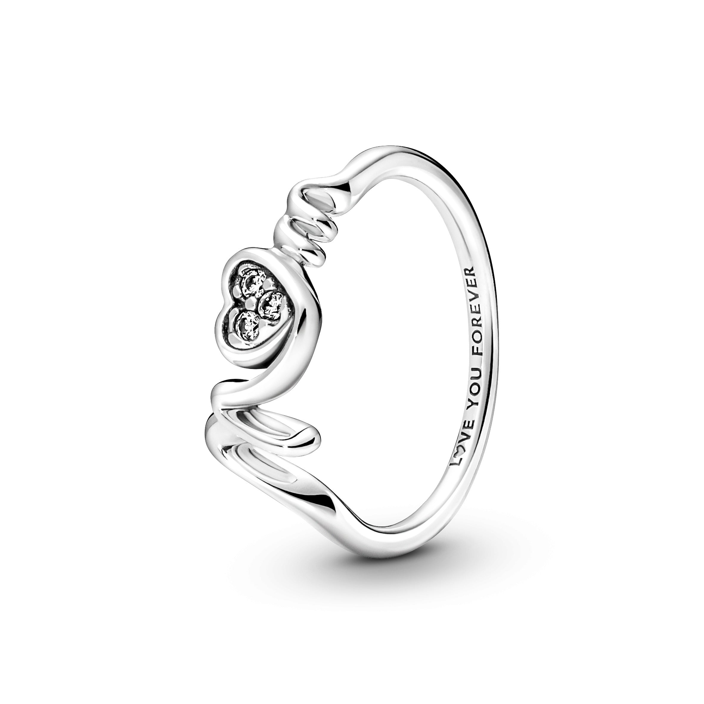 Mom Sterling Silver Ring With Clear Cubic Zirconia