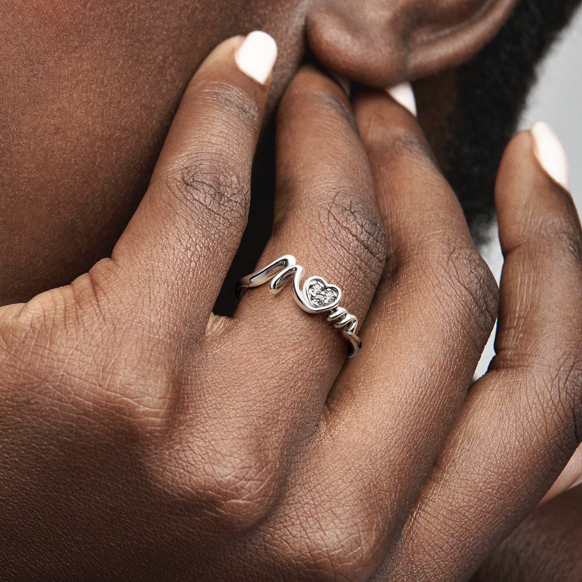 Mom Sterling Silver Ring With Clear Cubic Zirconia