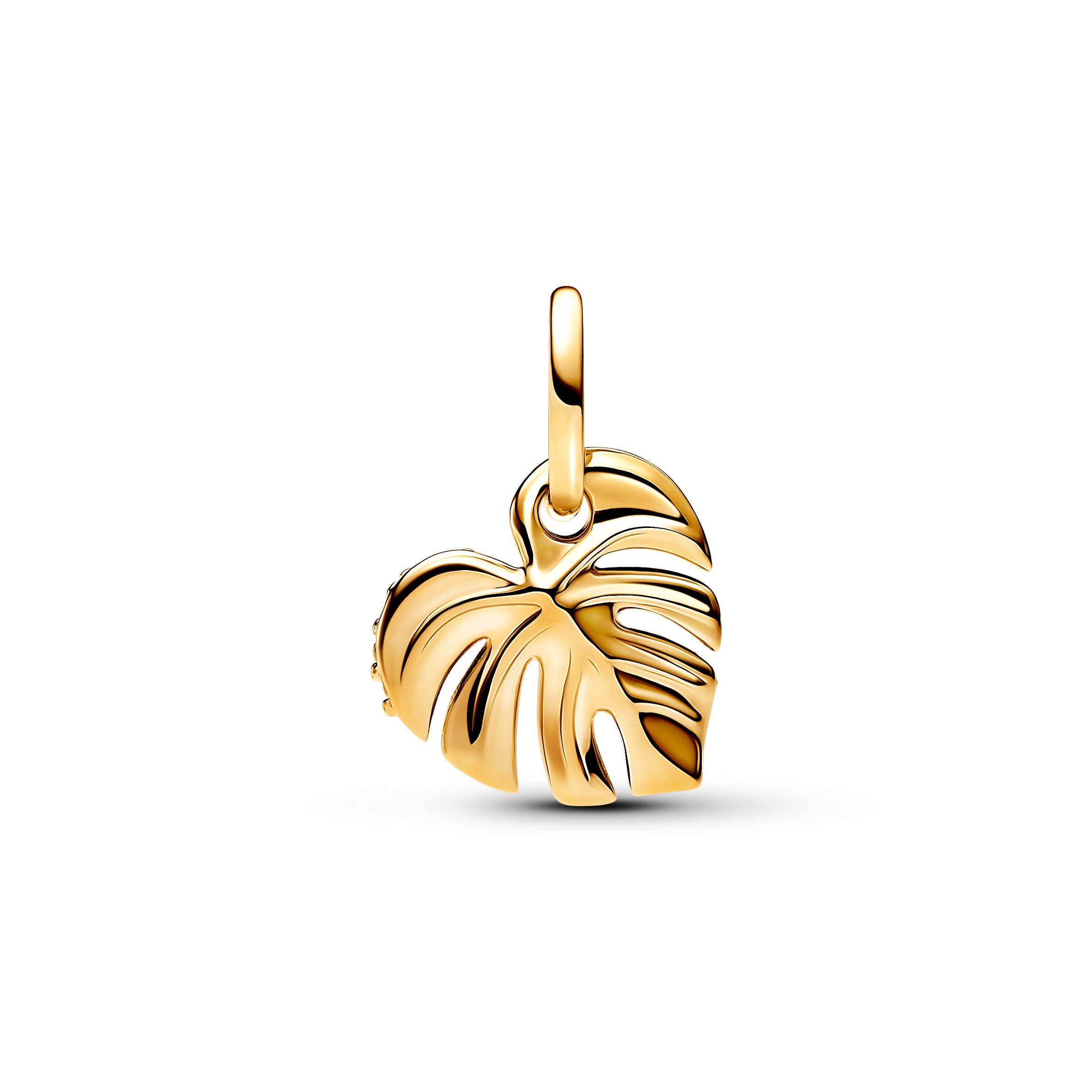 Monstera 14K Gold-Plated Dangle With Clear Cubic Zirconia