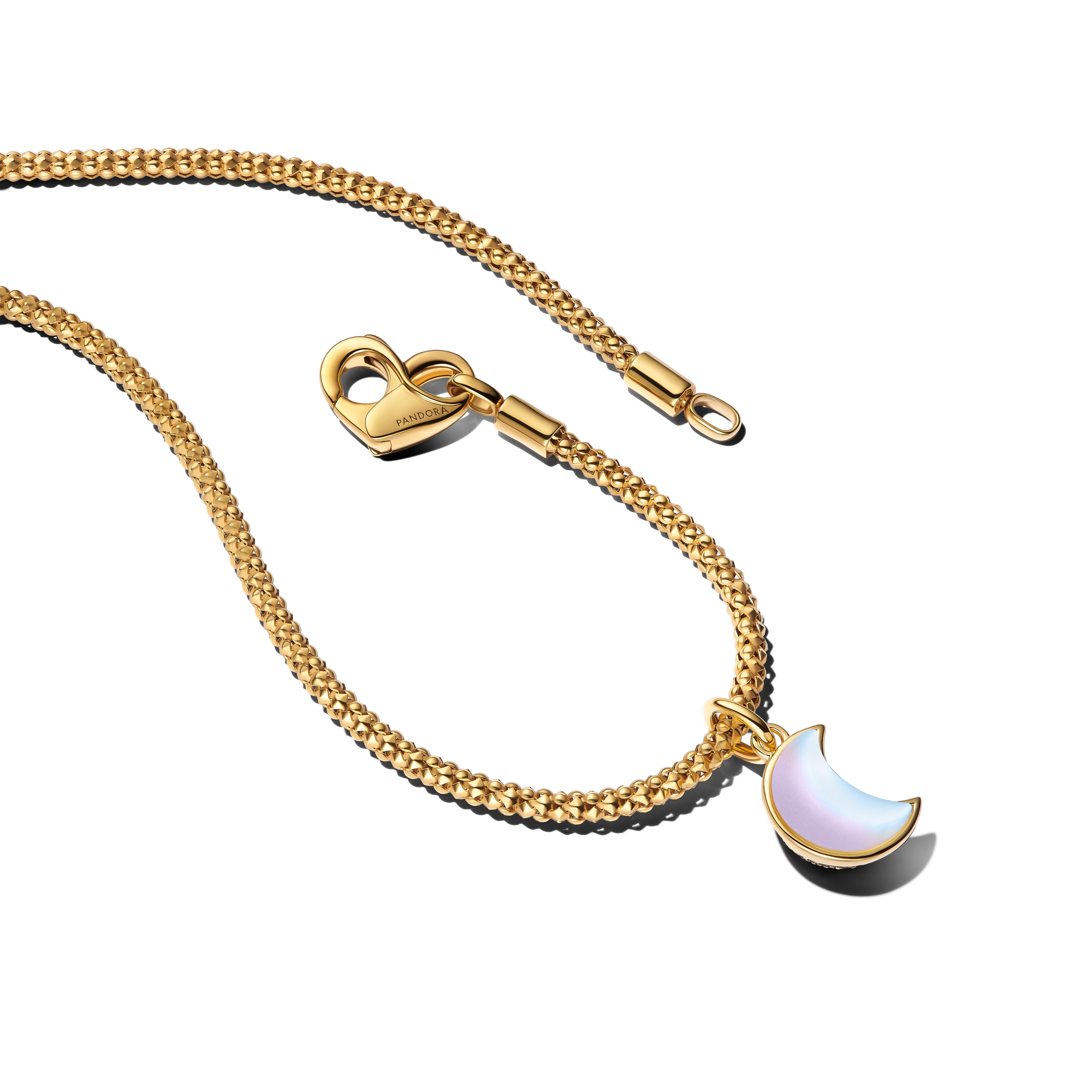 Moon 14K Gold-Plated Dangle With Clear Cubic Zirconia And Frosted Moonstone Resin