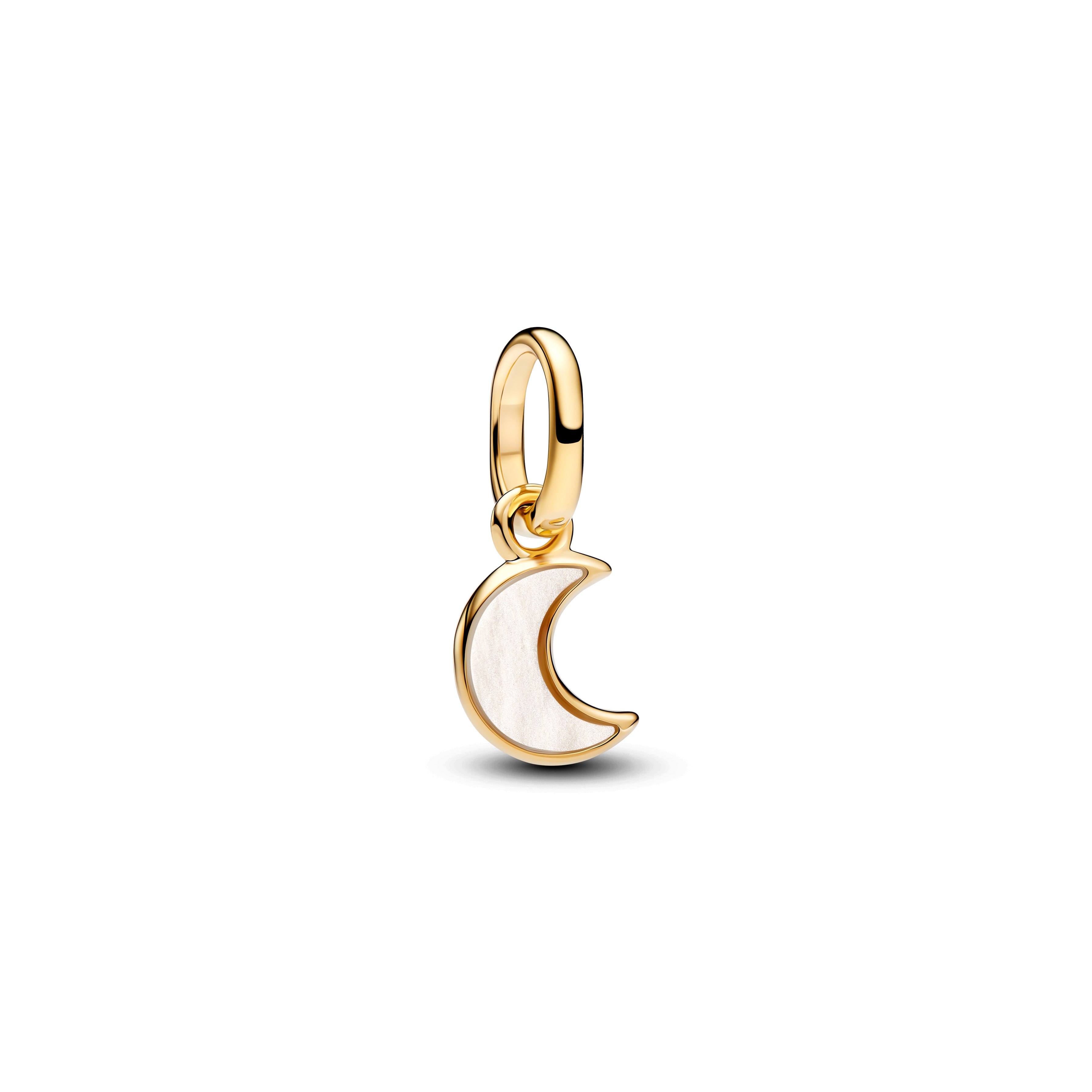 Moon 14K Gold-Plated Mini Dangle With White Bioresin Man-Made Mother Of Pearl