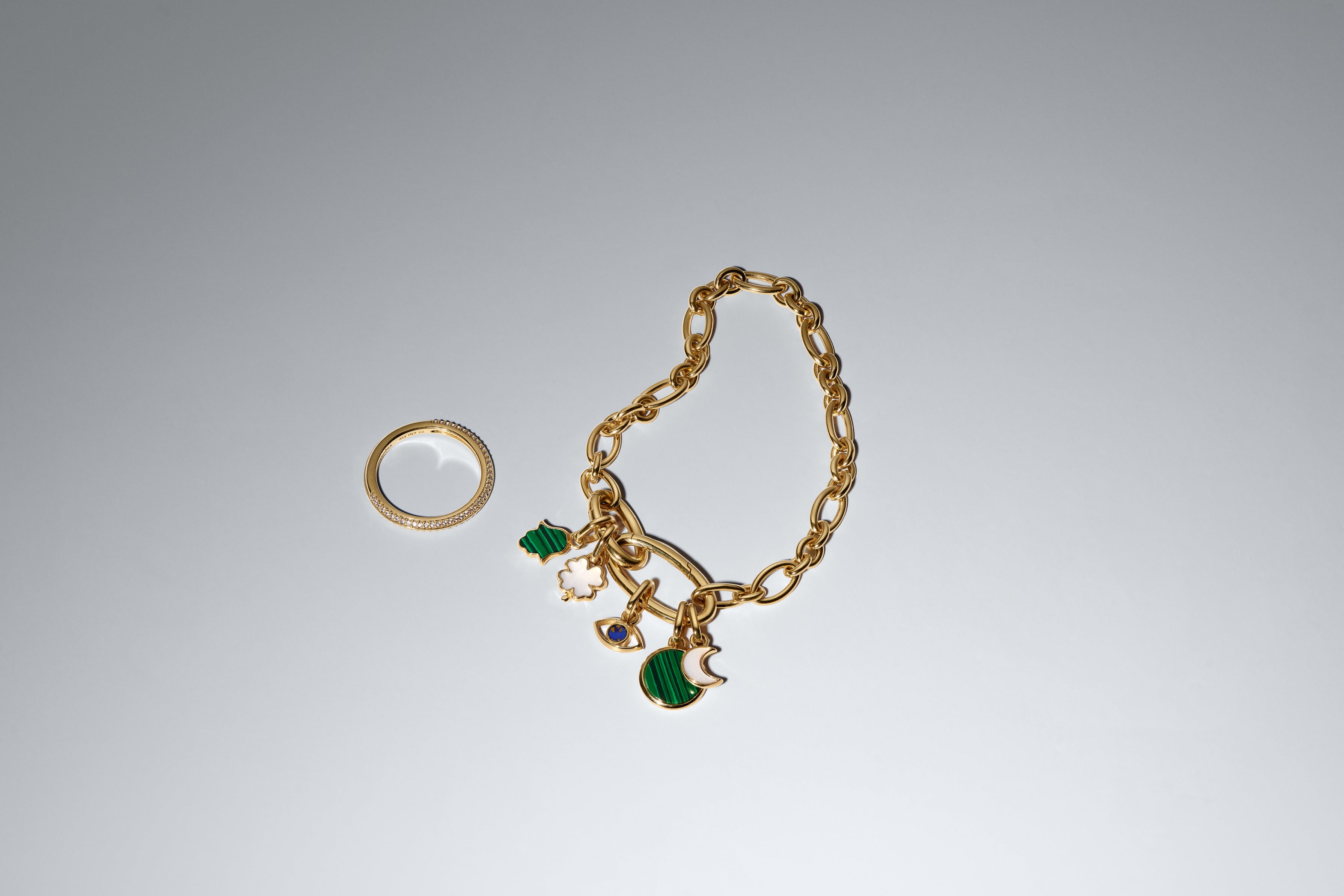 Moon 14K Gold-Plated Mini Dangle With White Bioresin Man-Made Mother Of Pearl