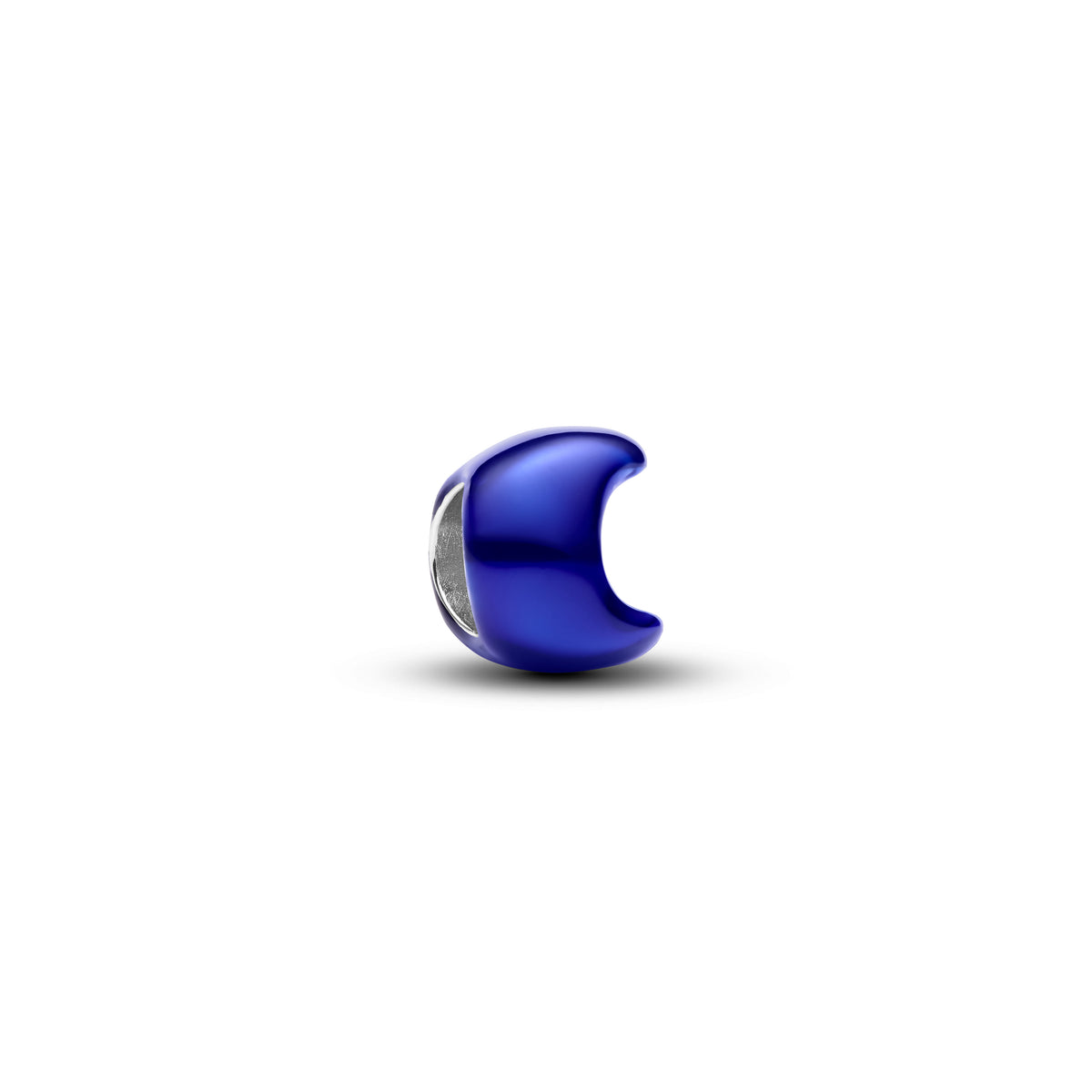 Moon Sterling Silver Mini Charm With Blue Enamel