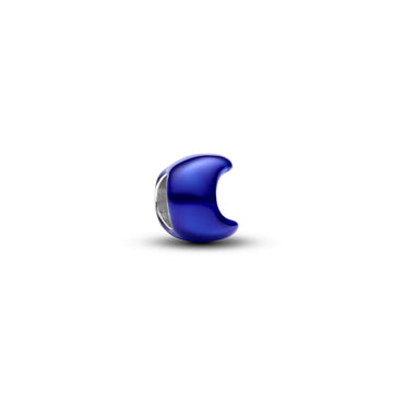 Moon Sterling Silver Mini Charm With Blue Enamel