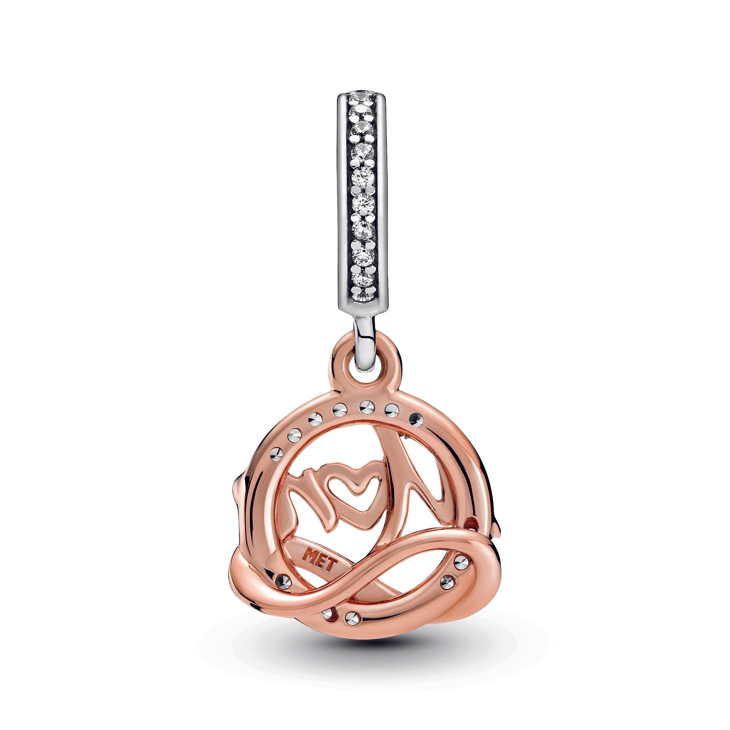 Mum And Infinity 14K Rose Gold-Plated And Sterling Silver Dangle With Clear Cubic Zirconia