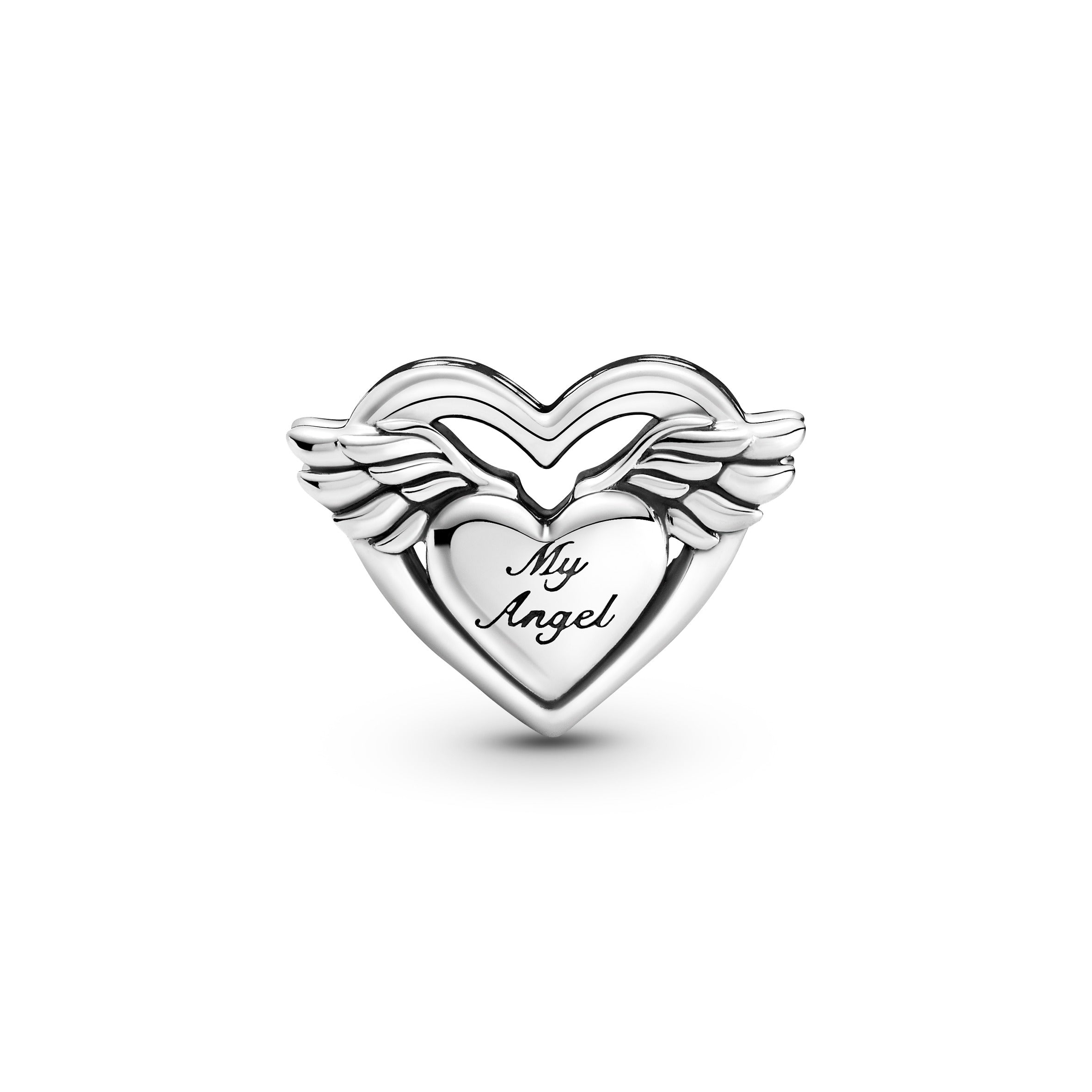 Mum Heart With Wings Sterling Silver Charm